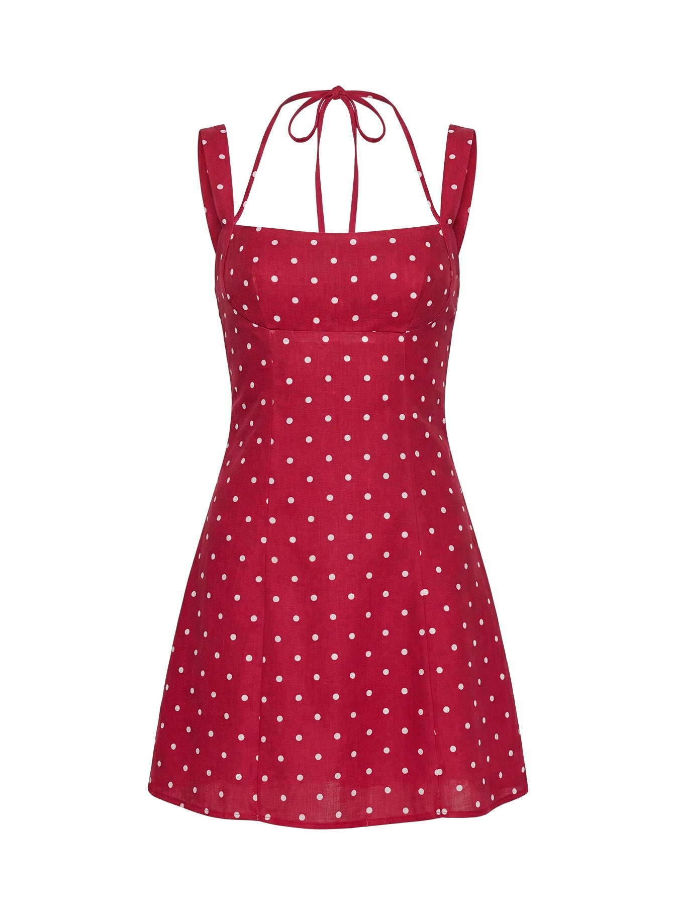 Kourtnae Halter Mini Dress in Red Polka Dot Red Polka Dot 9