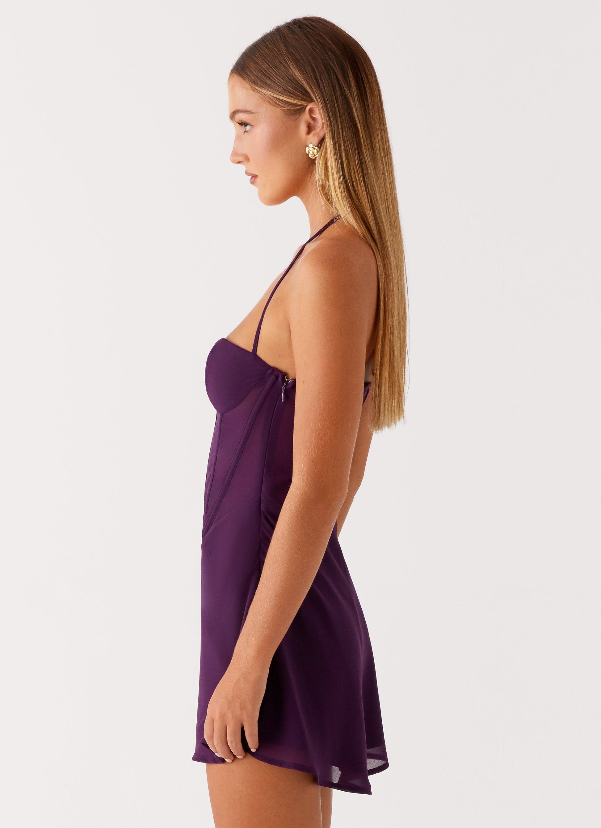 Gabrietta Plum Mini Dress Plum 3