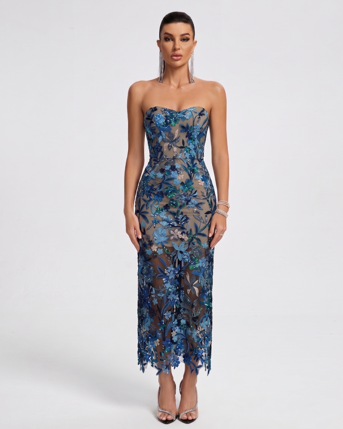Dahlia Sequin Maxi Dress in Red Colorful 7