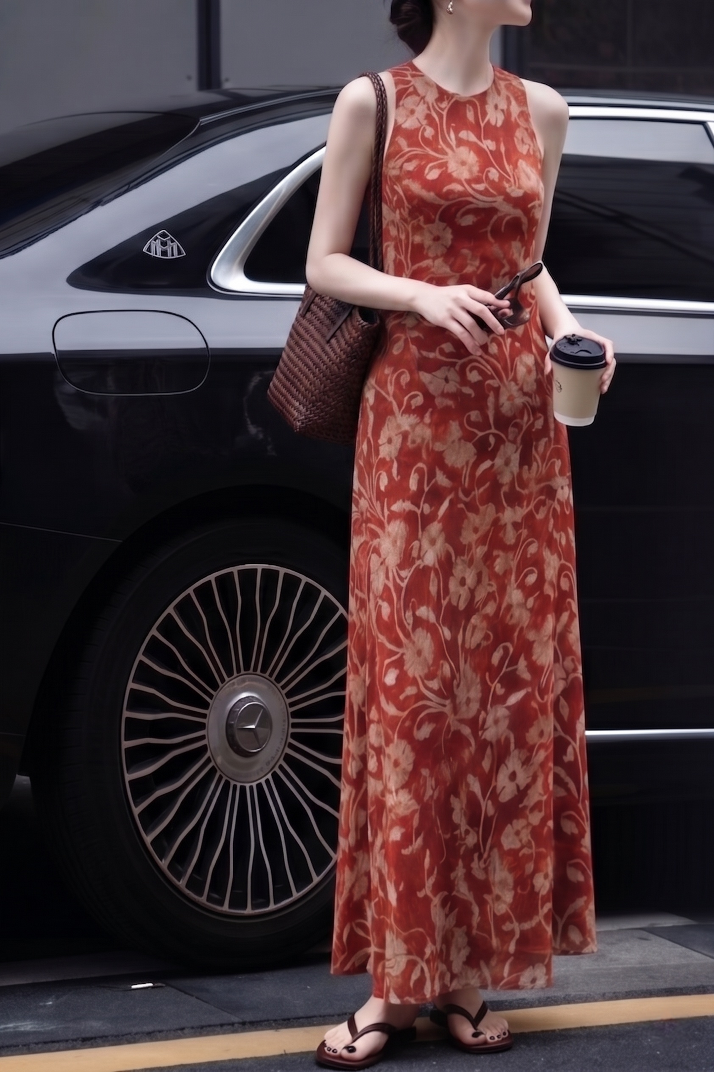 Arabella Mulberry Silk Floral Maxi Dress Cut Vintage Floral Maxi Dress 2