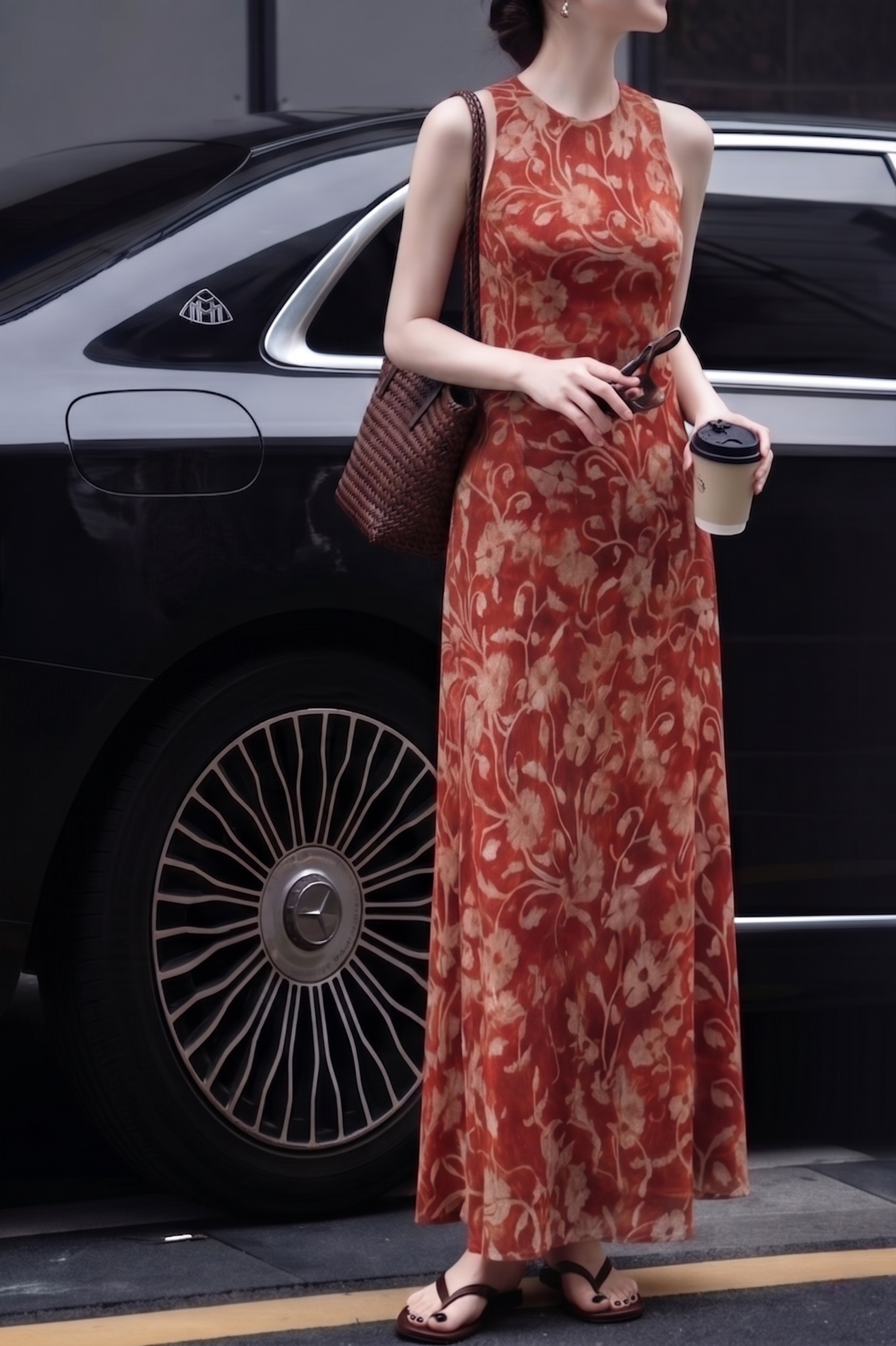 Arabella Mulberry Silk Floral Maxi Dress Cut Vintage Floral Maxi Dress 2