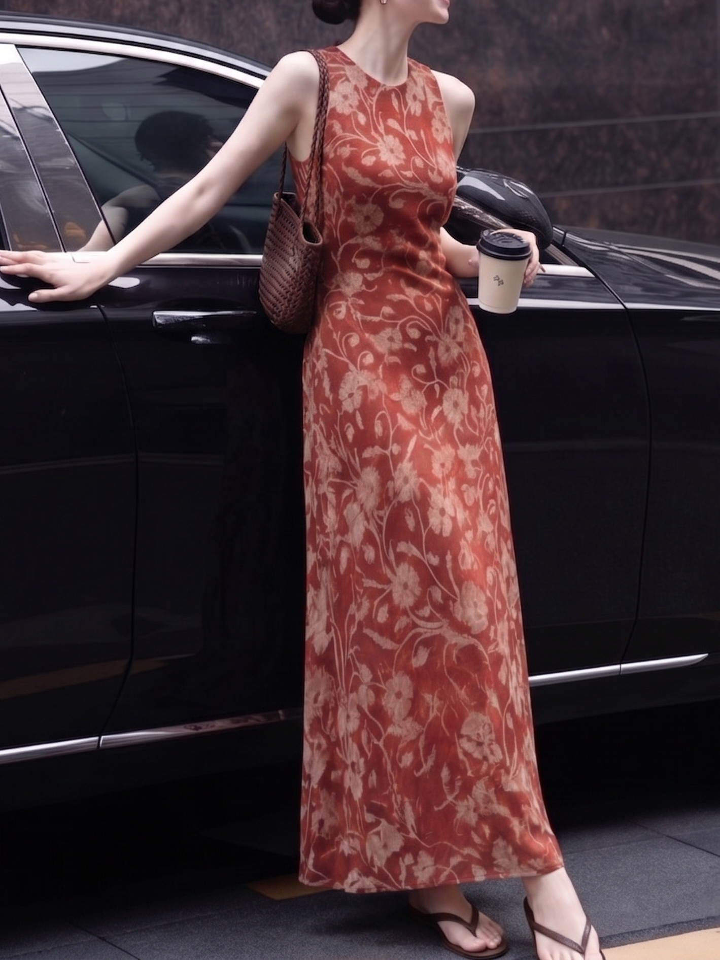 Arabella Mulberry Silk Floral Maxi Dress Cut Vintage Floral Maxi Dress 3