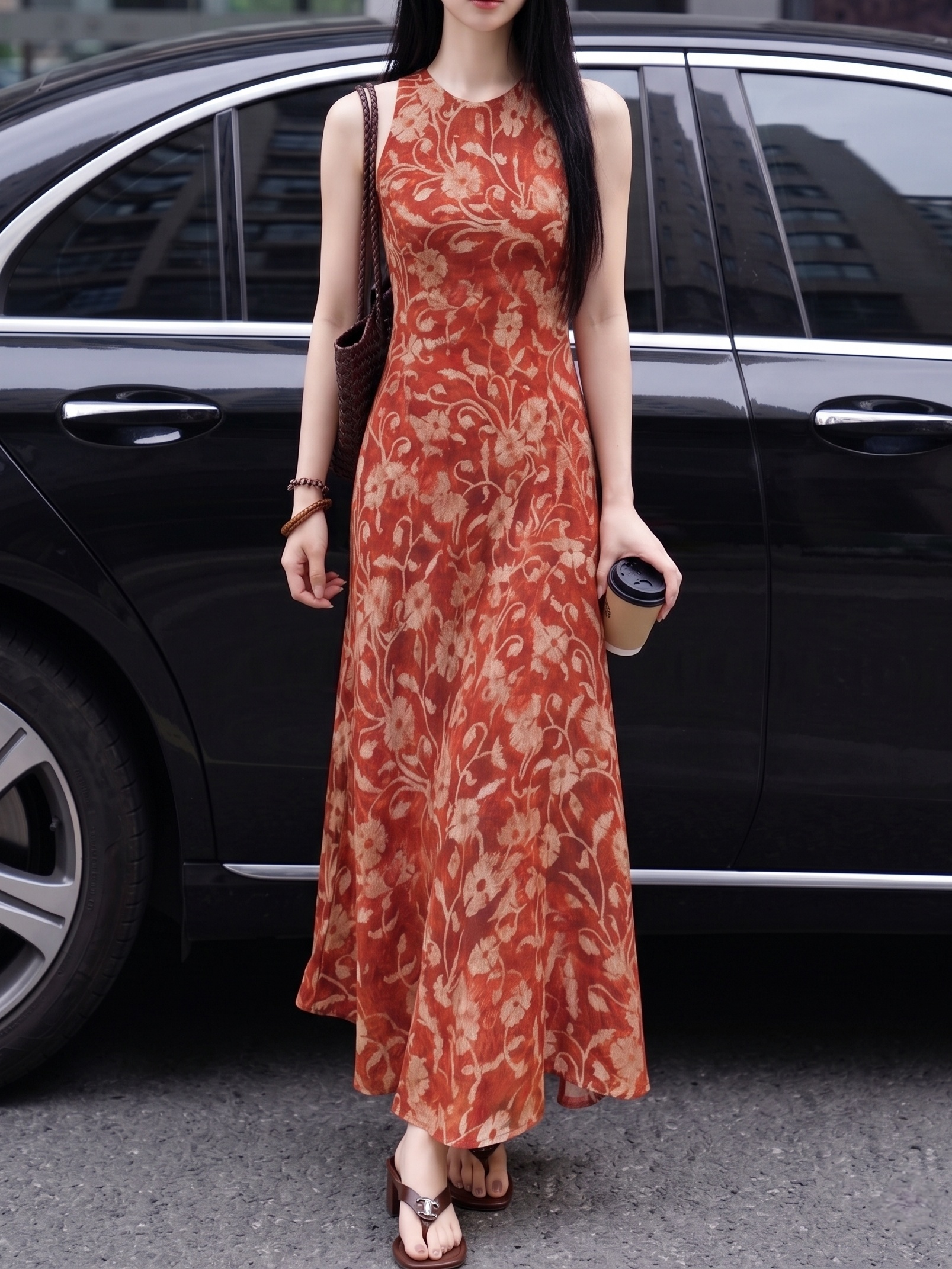 Arabella Mulberry Silk Floral Maxi Dress Cut Vintage Floral Maxi Dress 1