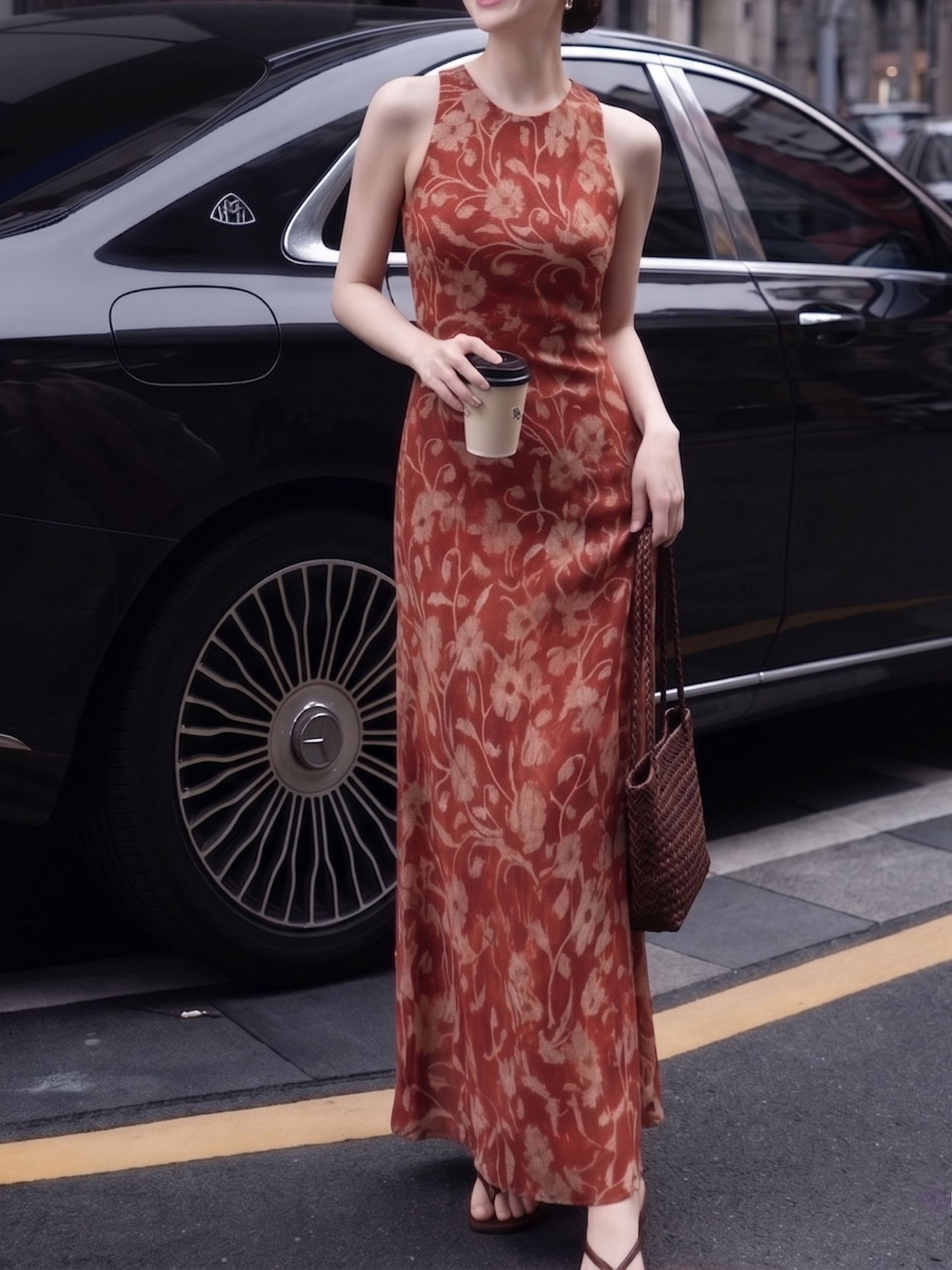 Arabella Mulberry Silk Floral Maxi Dress Cut Vintage Floral Maxi Dress 6