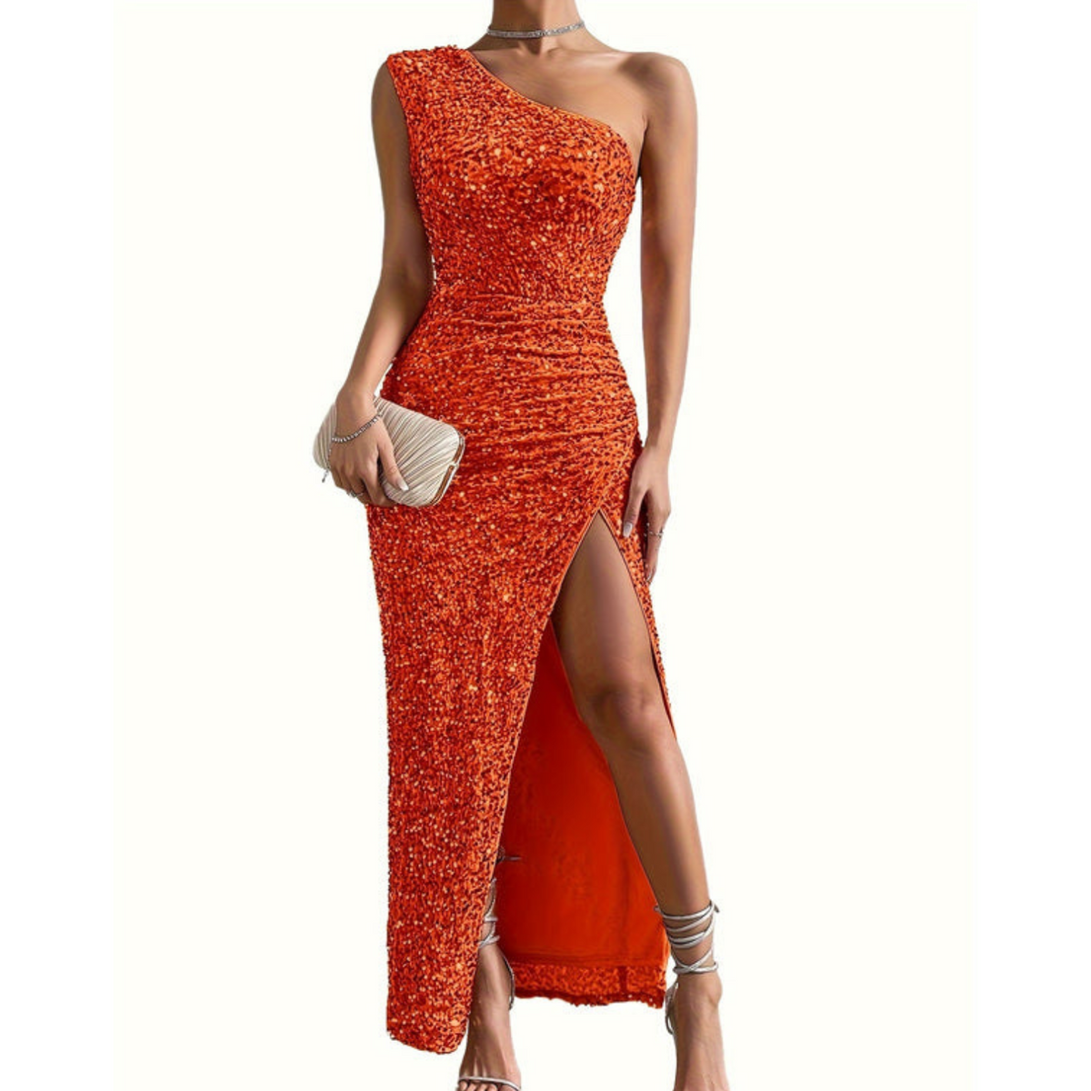 Luminescence Satin Evening Dress Multi 6