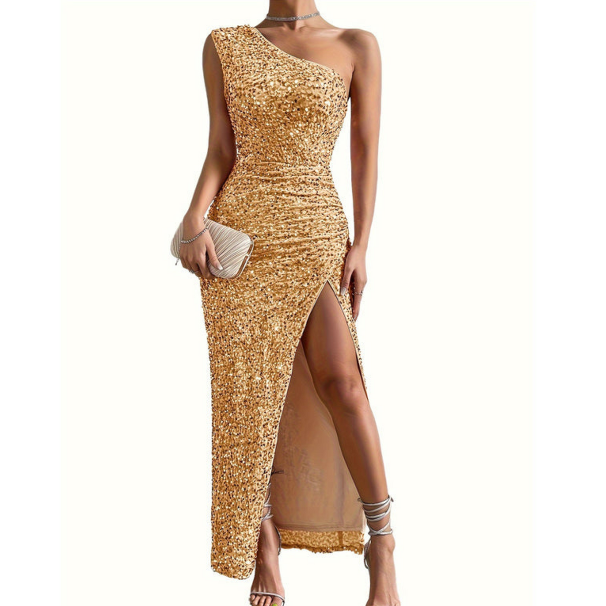 Luminescence Satin Evening Dress Multi 7