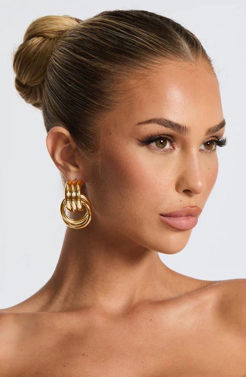 DIVINA STATEMENT HOOP EARRINGS Gold 1