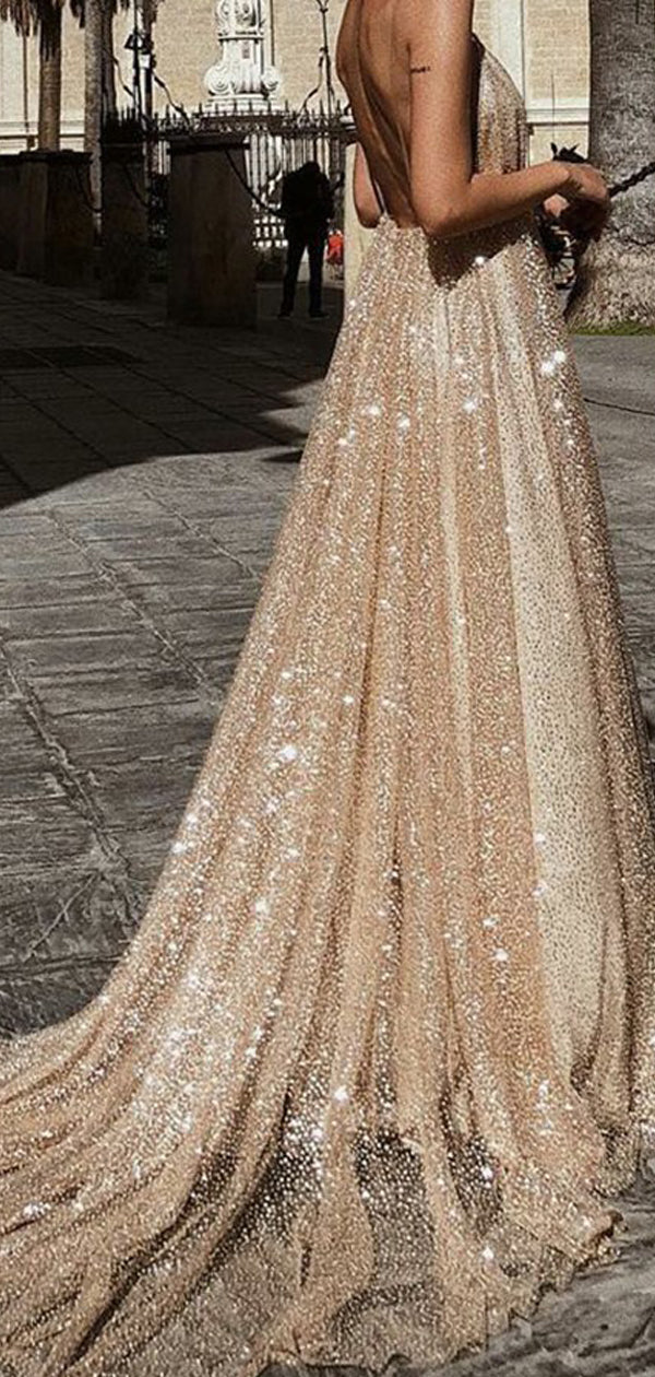 Aurelia Sequin Backless Midi Dress Gold 3