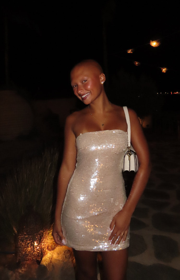 Drea Sequin Mini Dress in Gold Gold 3