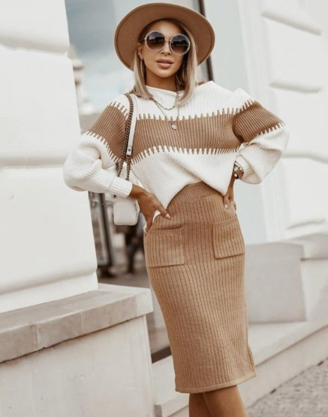 Larra Sweater & Skirt Set Gray 1