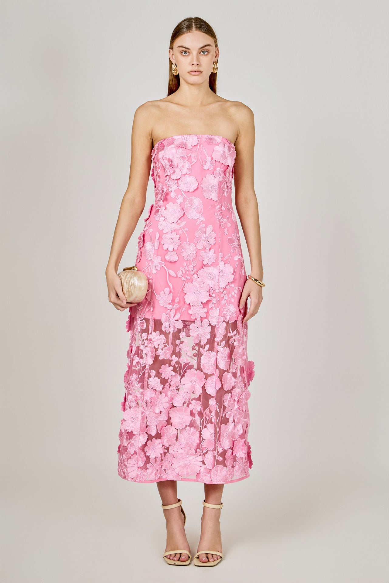 Isabelle Floral Embroidered Maxi Dress PEONY PINK 9