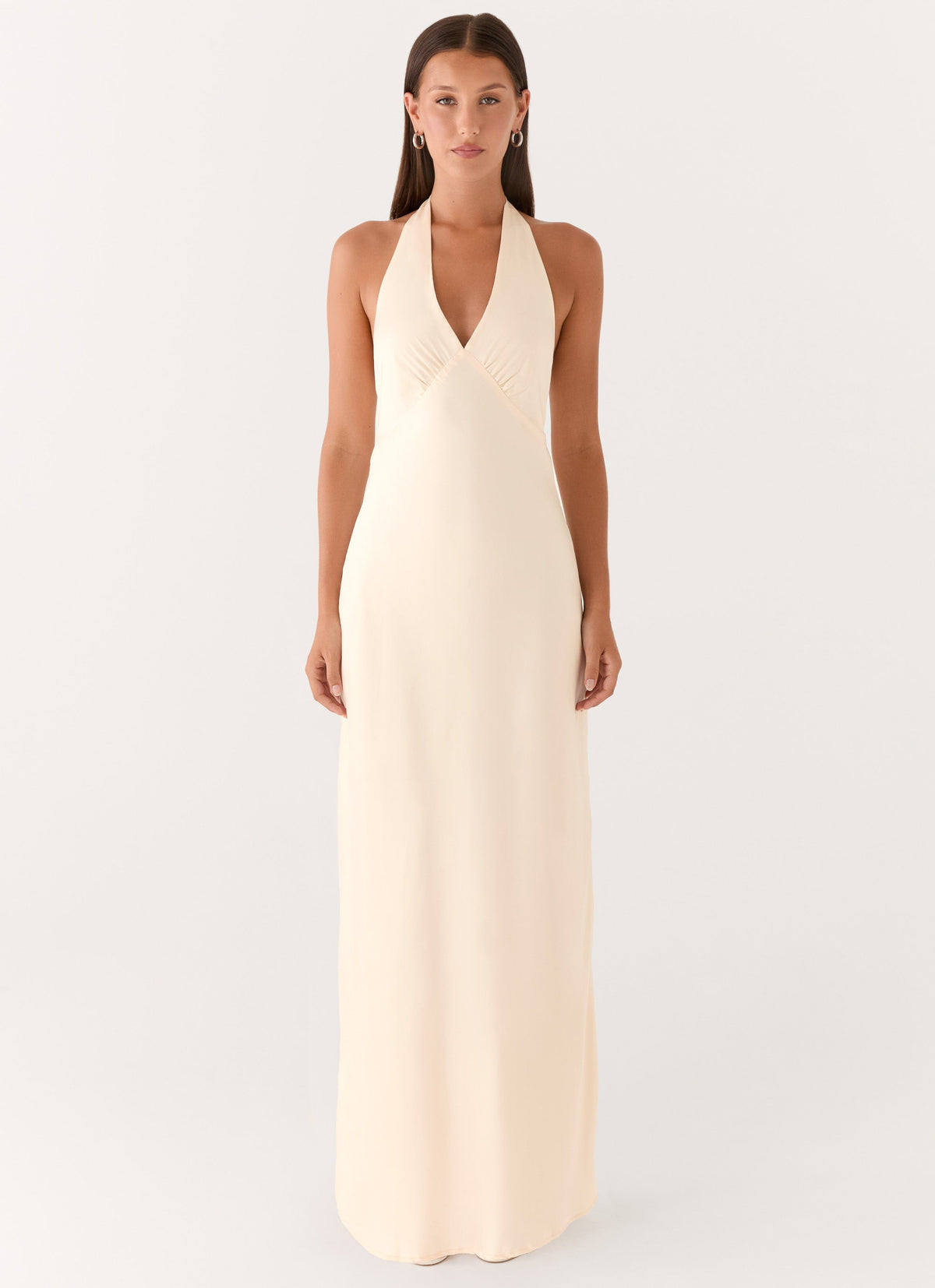 Ophelia Satin Maxi Dress in Black Pearl 6
