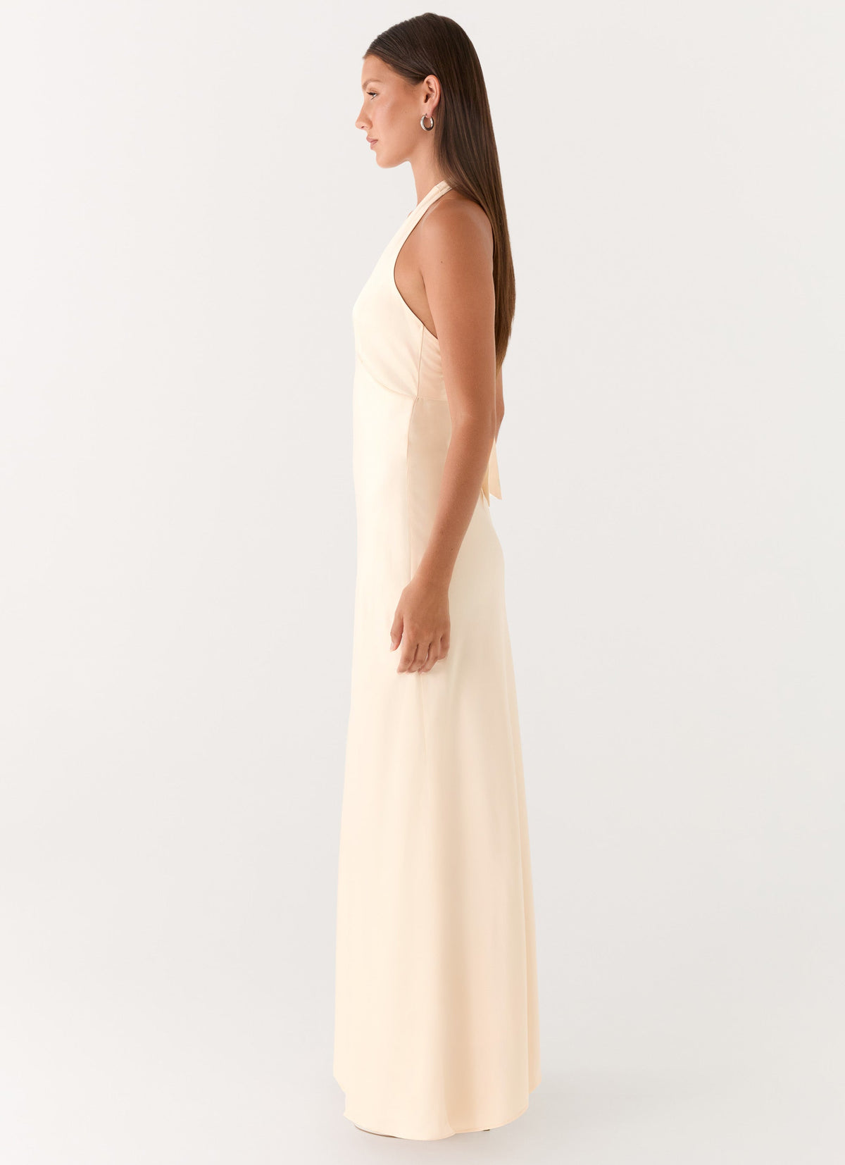 Ophelia Satin Maxi Dress in Black Pearl 3