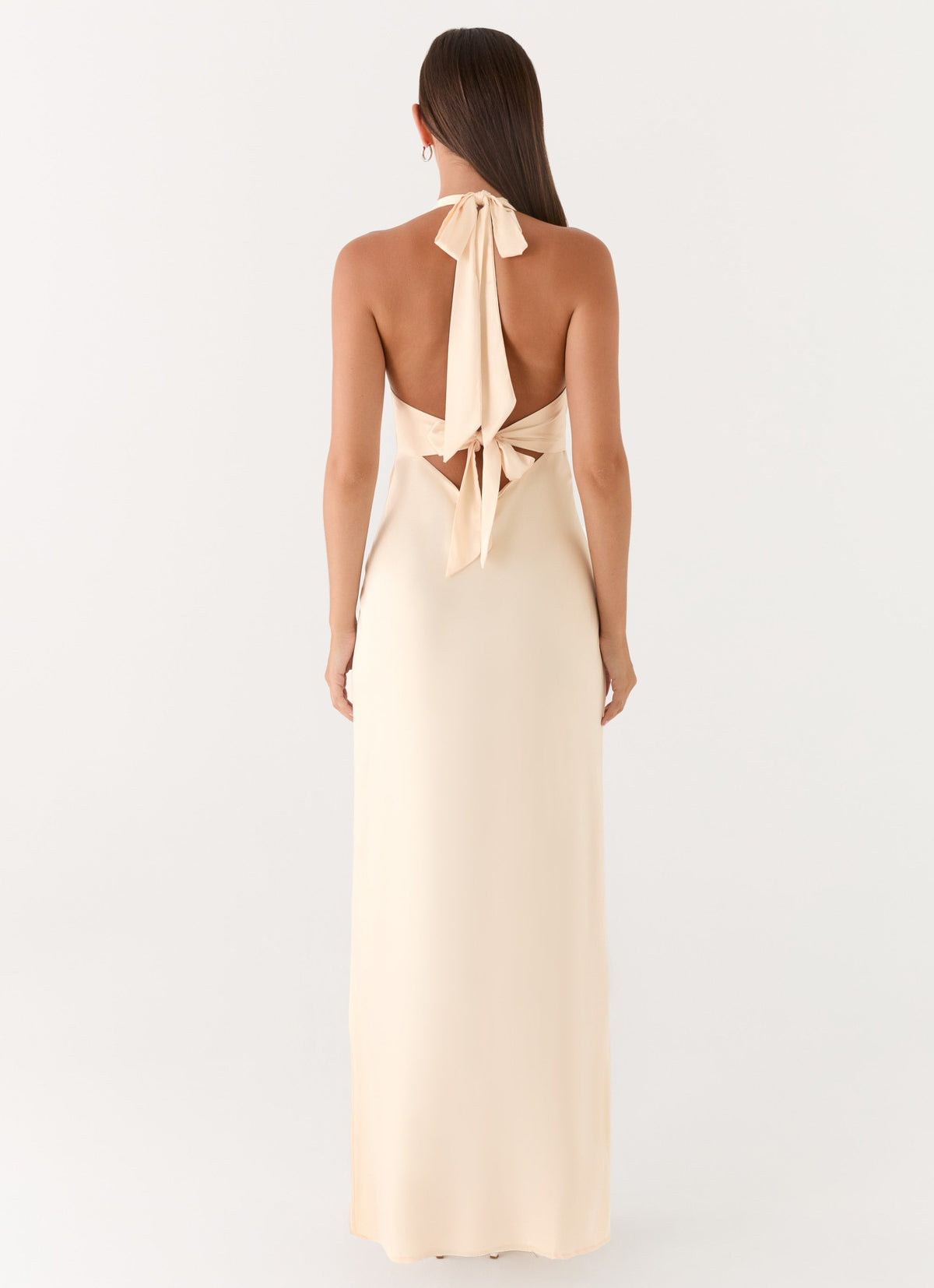Ophelia Satin Maxi Dress in Black Pearl 2