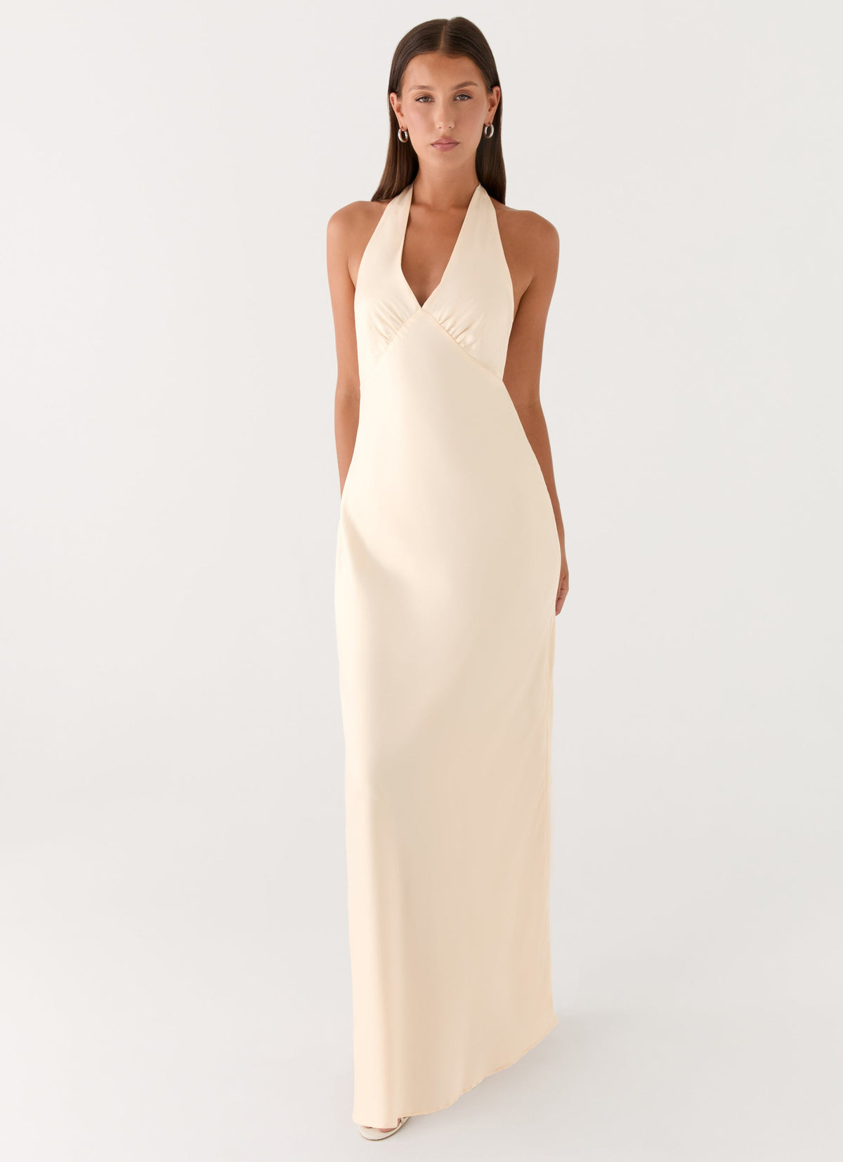 Ophelia Satin Maxi Dress in Black Pearl 5