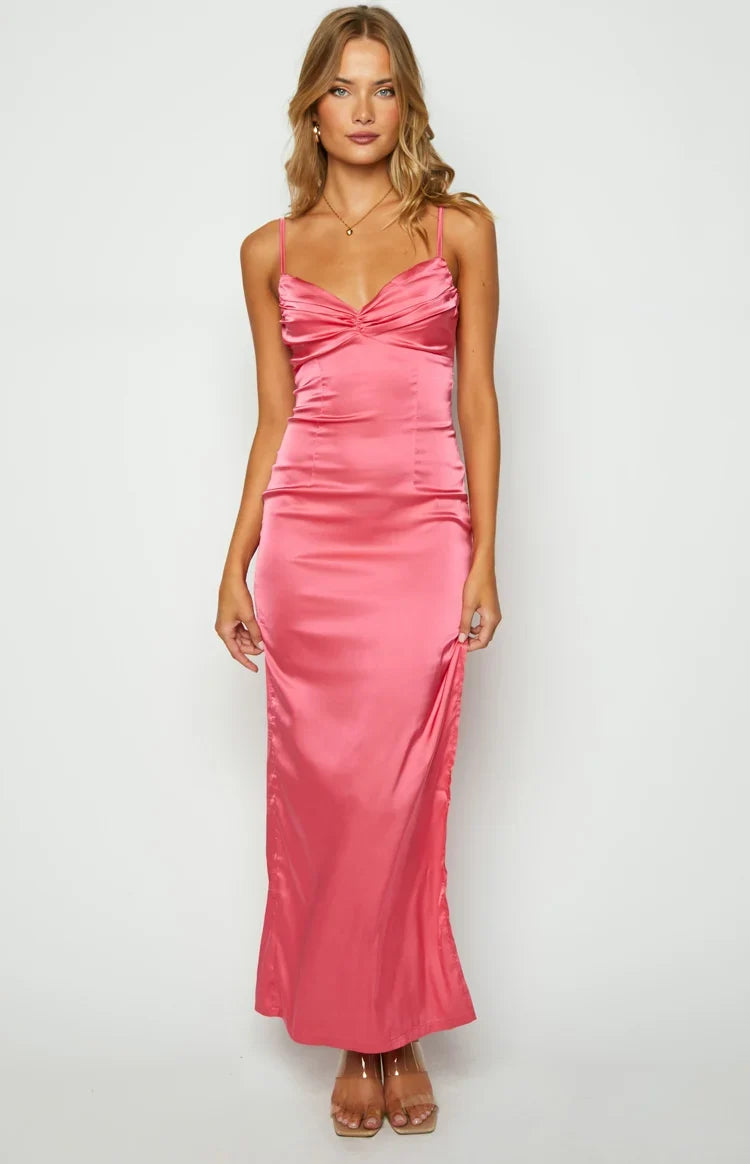 Margot Crepe Maxi Dress in Honey Pink 8