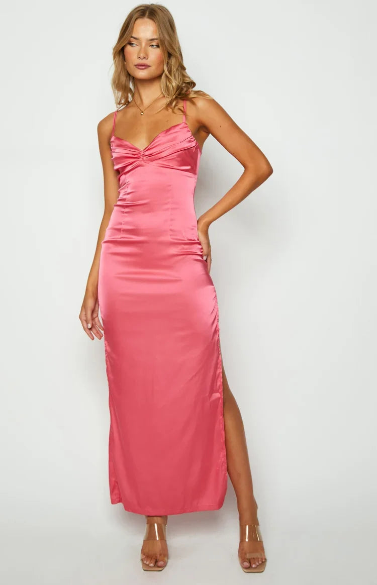 Margot Crepe Maxi Dress in Honey Pink 9