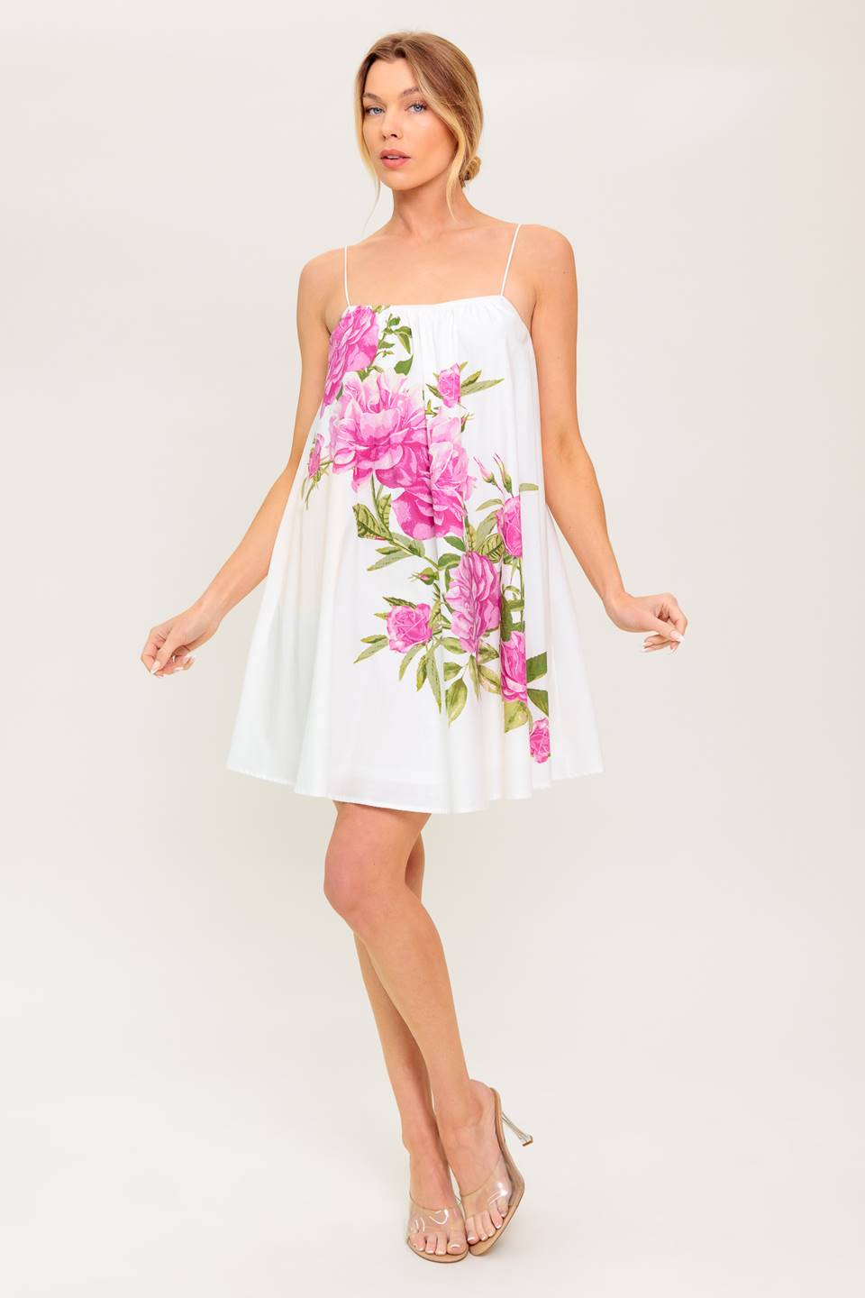 Celeste Floral Woven Mini Dress OFF WHITE 3