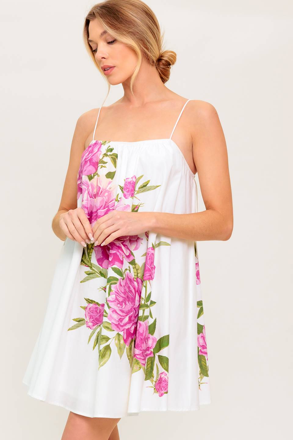 Celeste Floral Woven Mini Dress OFF WHITE 4