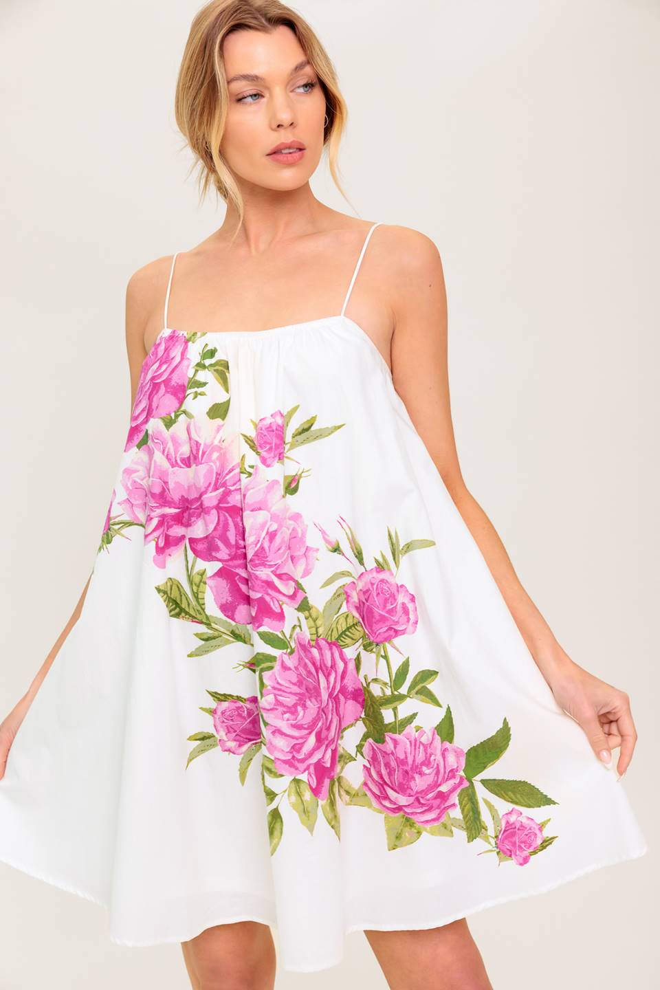 Celeste Floral Woven Mini Dress OFF WHITE 1
