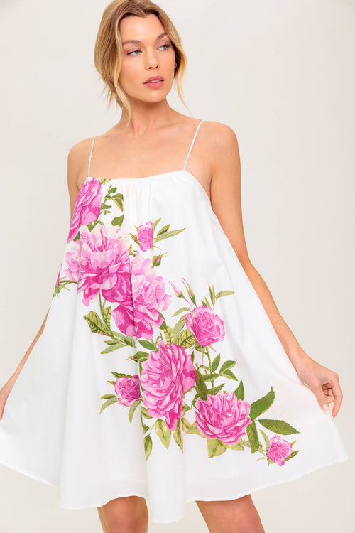 Celeste Floral Woven Mini Dress OFF WHITE 1