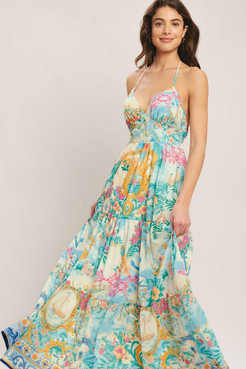 Capri Sail Away Woven Maxi Dress IVORY MULTI 1