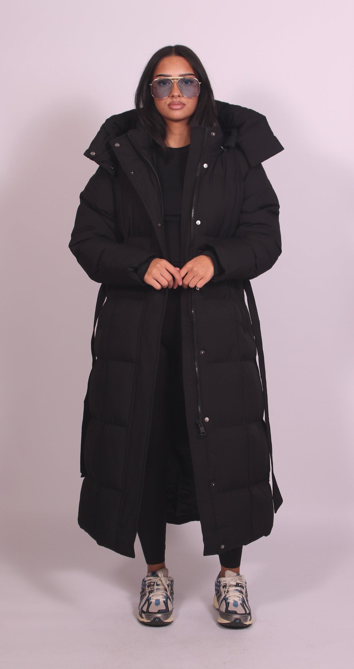 Matilda Quilted Longline Coat Black 1