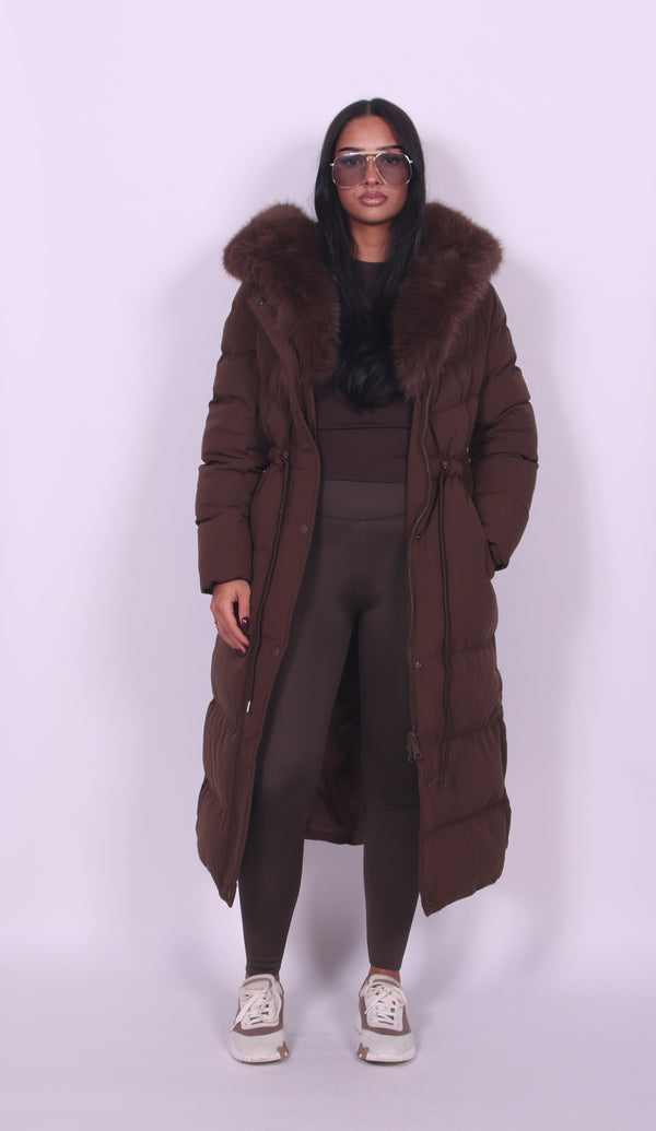 Elena Sherpa Hooded Puffer Coat
