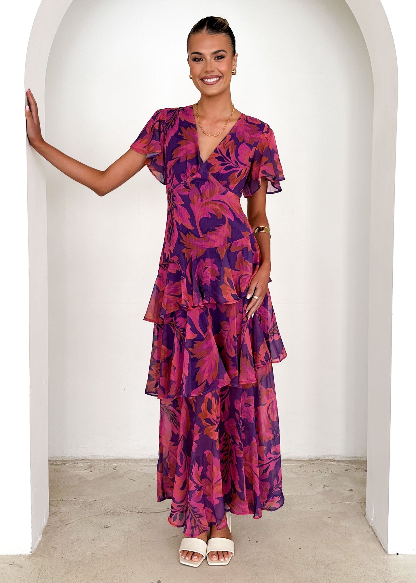 Venezia Floral Maxi Dress Violet Floral 4