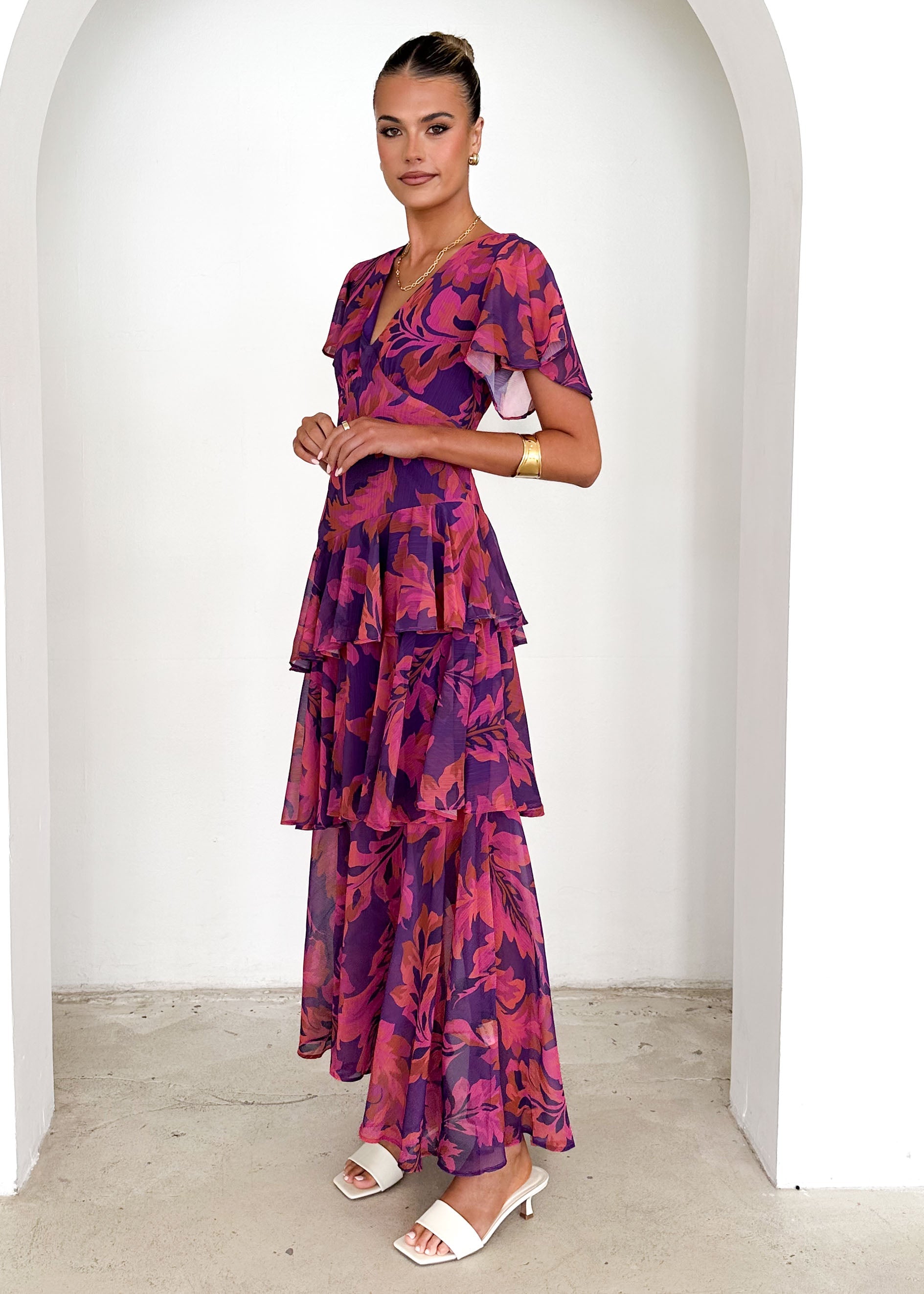 Venezia Floral Maxi Dress Violet Floral 6