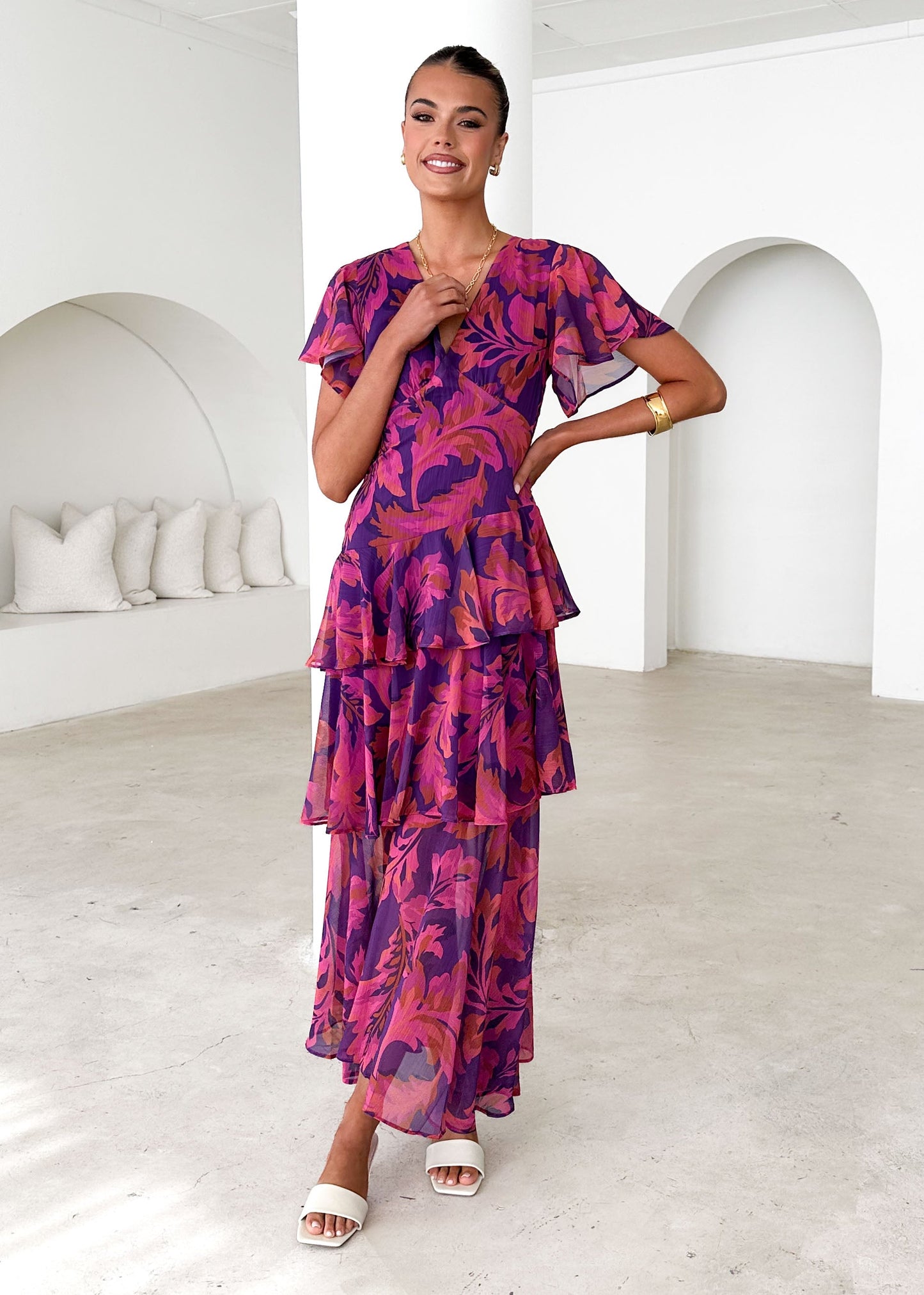 Venezia Floral Maxi Dress Violet Floral 5
