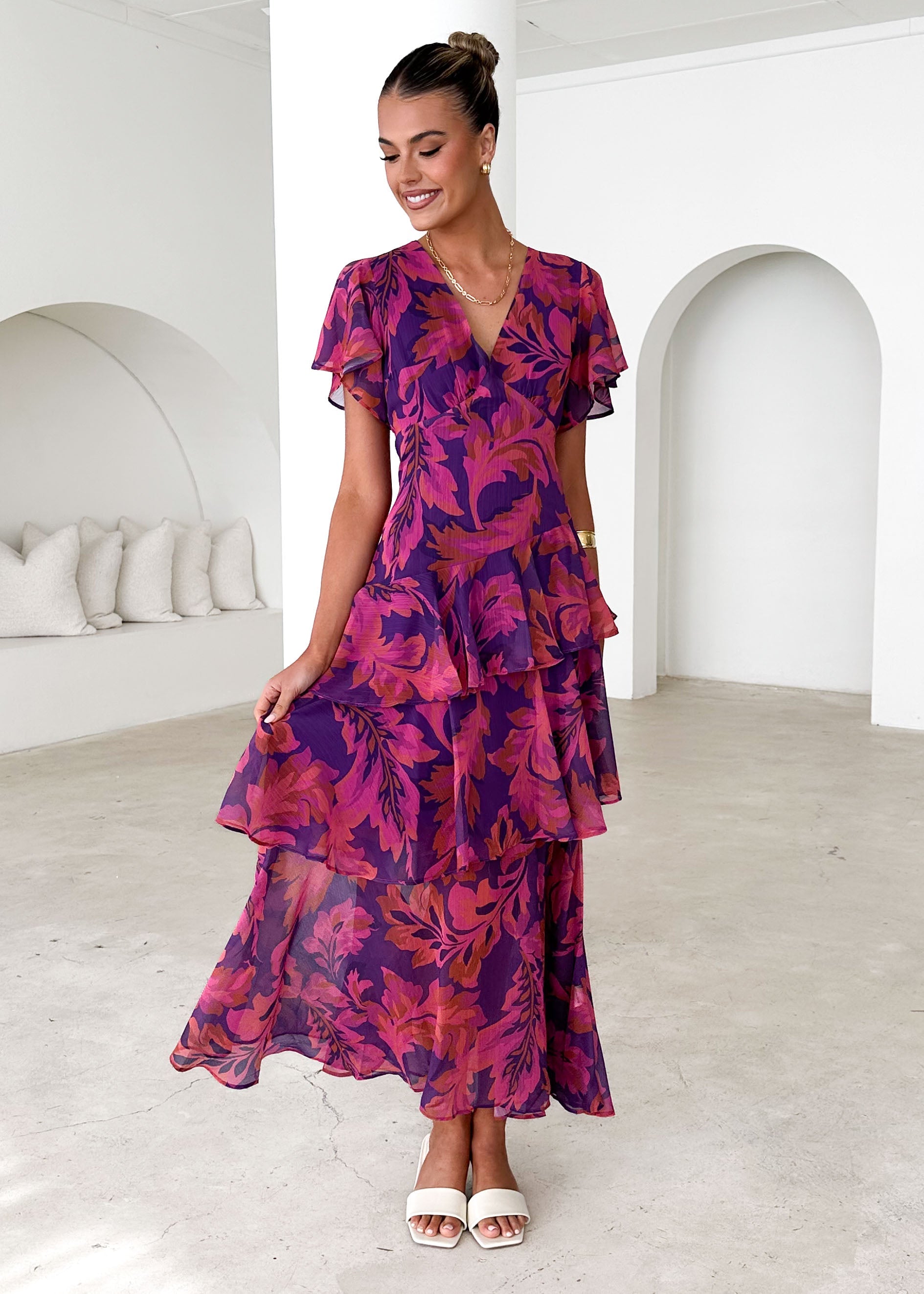 Venezia Floral Maxi Dress Violet Floral 3