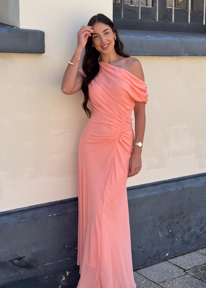 Flirtini One-Shoulder Maxi Dress Peach 7
