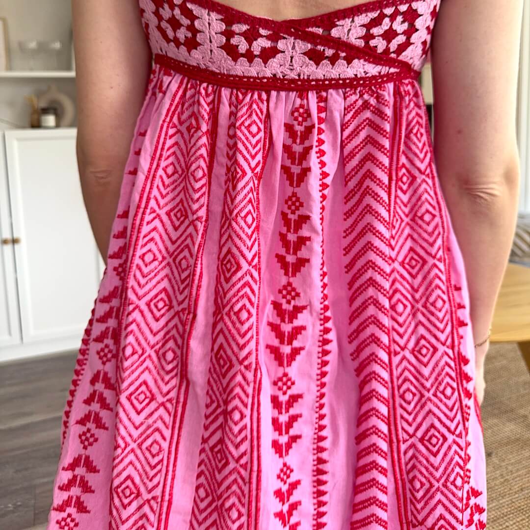 Livia Linen Maxi Dress Pink 7