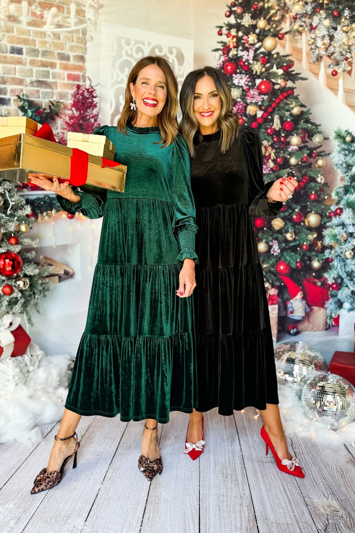 Ginger Long Sleeve Velvet Maxi Dress Multi 5