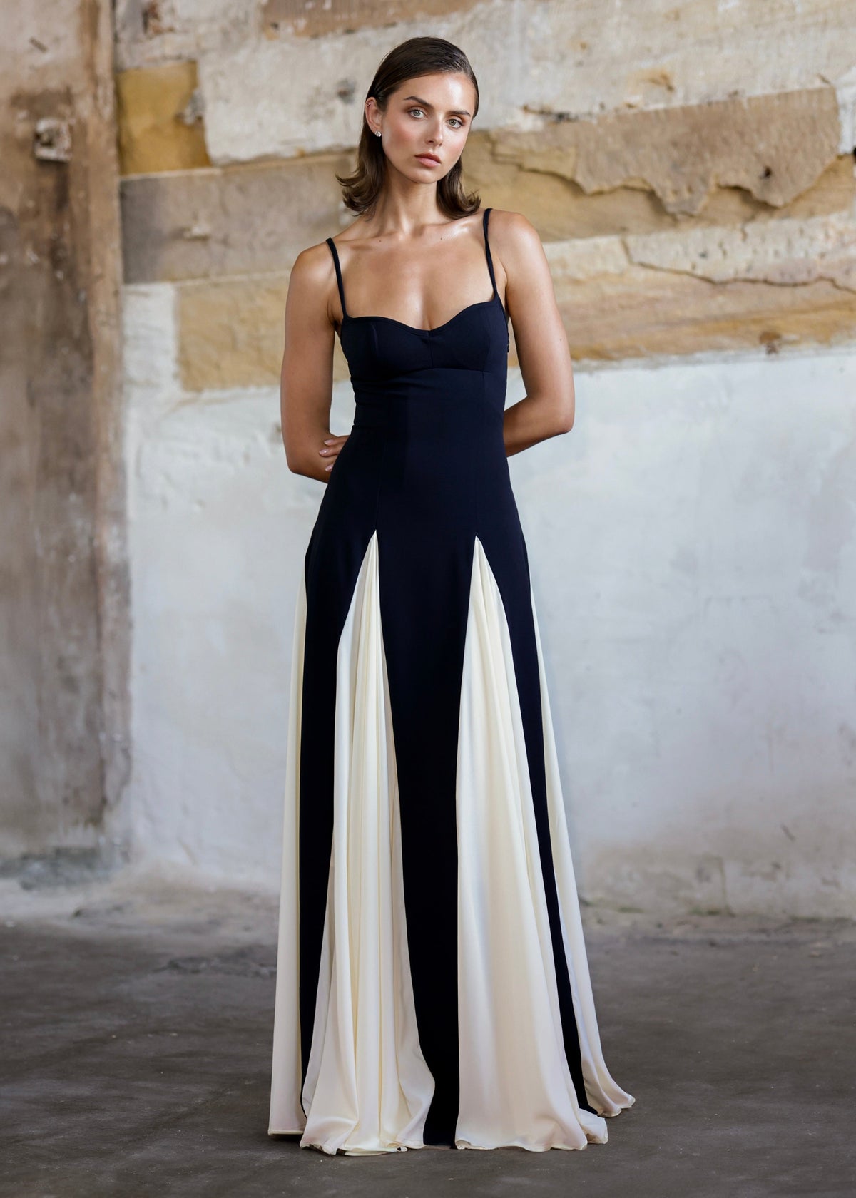 Isabelle Colorblock Satin Maxi Dress Multi 6