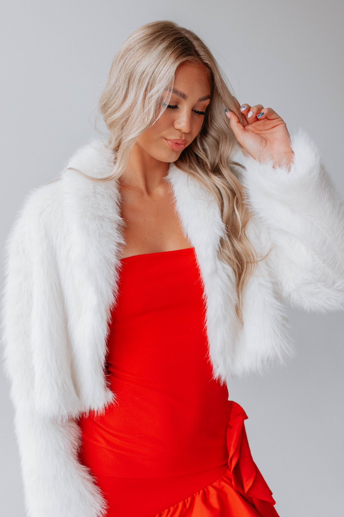 Valinda Faux Fur Jacket Ivory 9