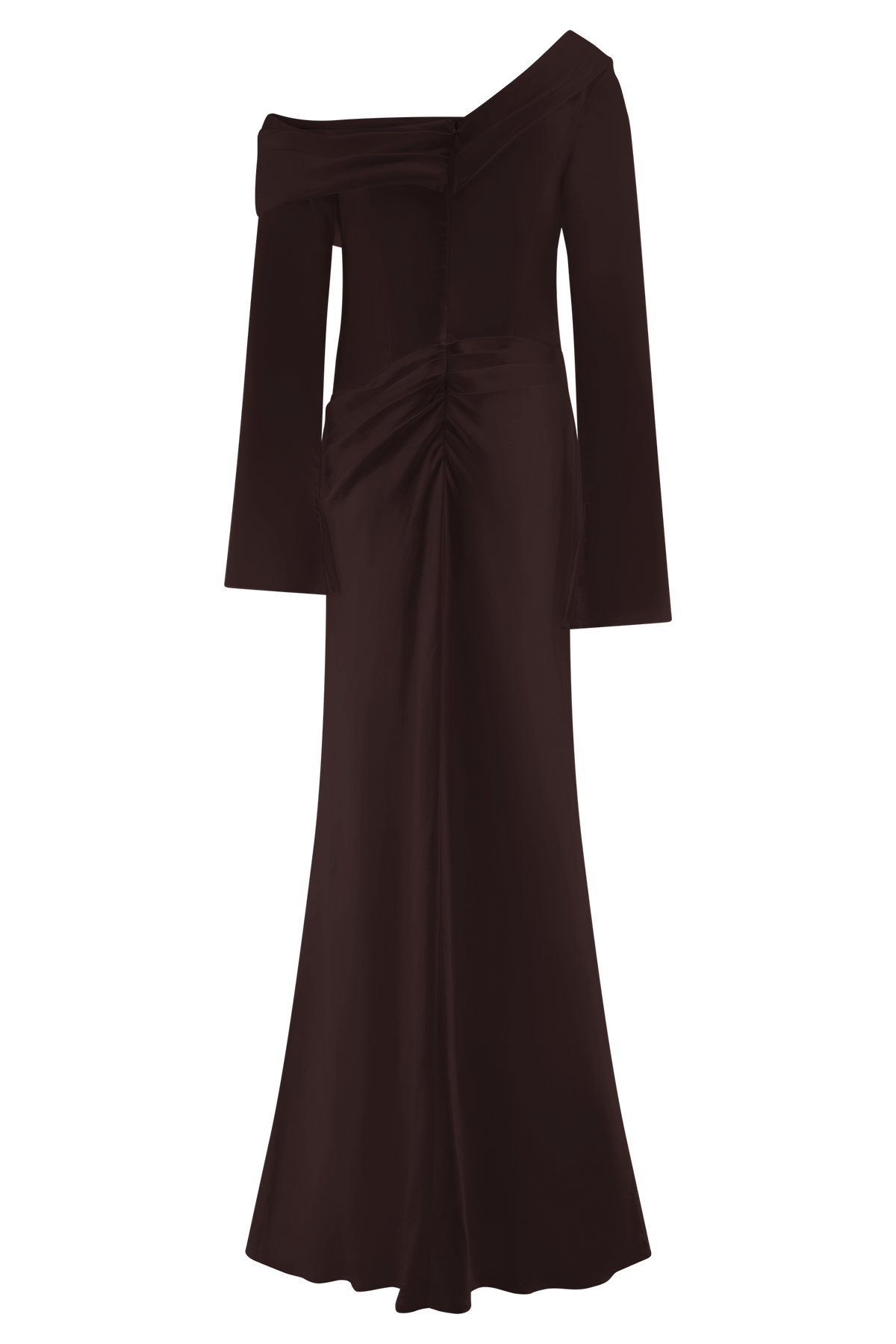 Iris Satin Maxi Dress in Black Dark Chocolate 10