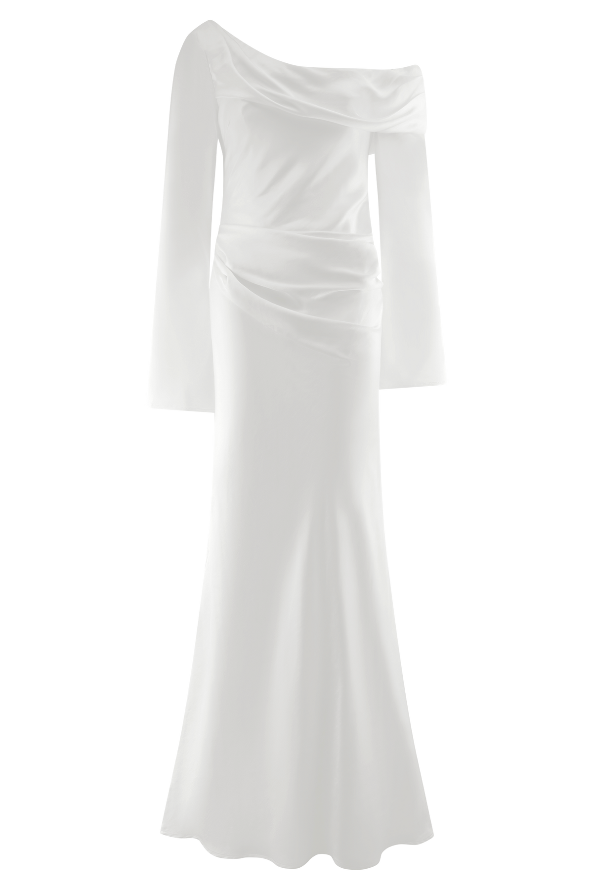 Iris Satin Maxi Dress in Black White 7