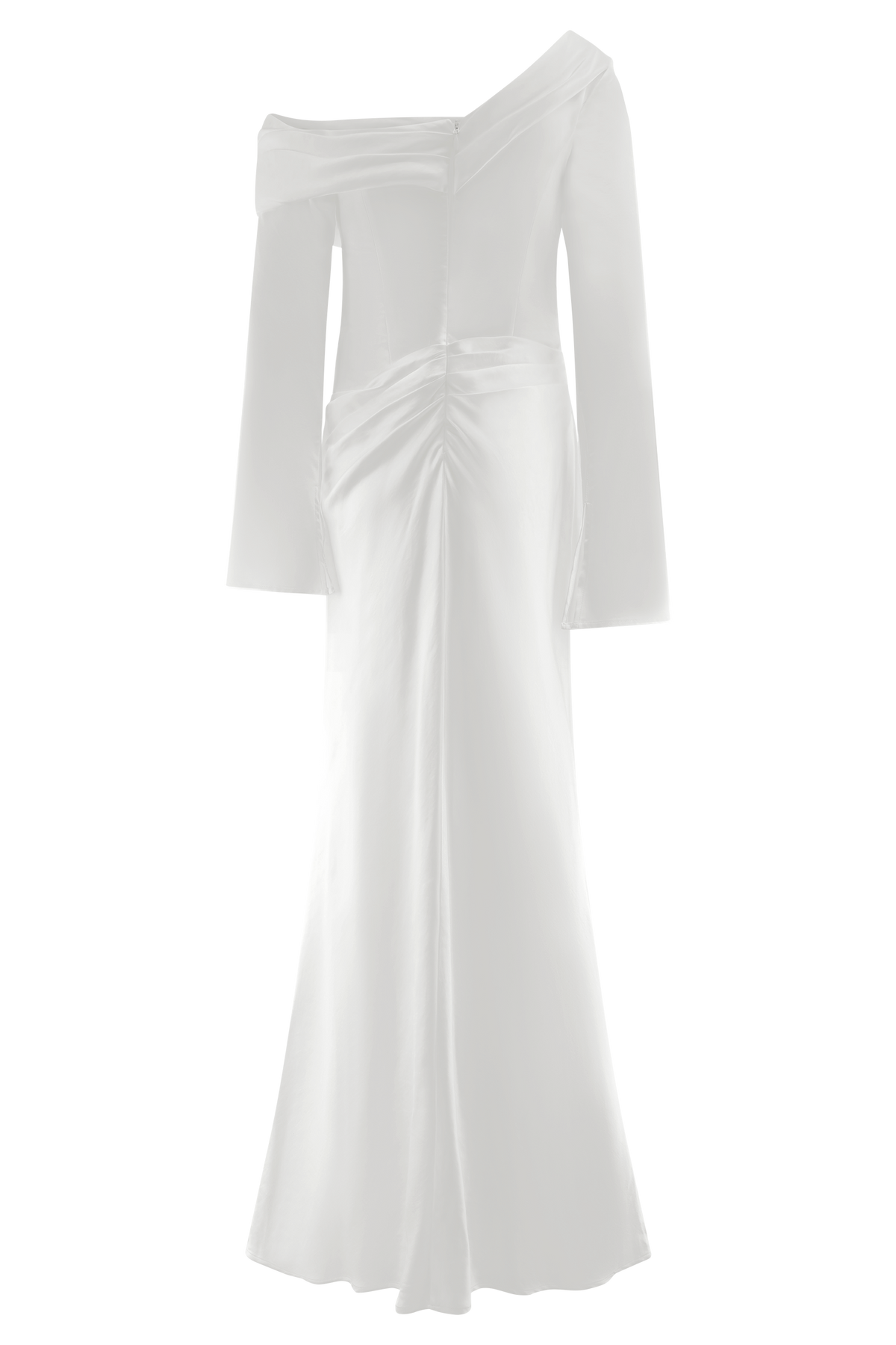 Iris Satin Maxi Dress in Black White 6