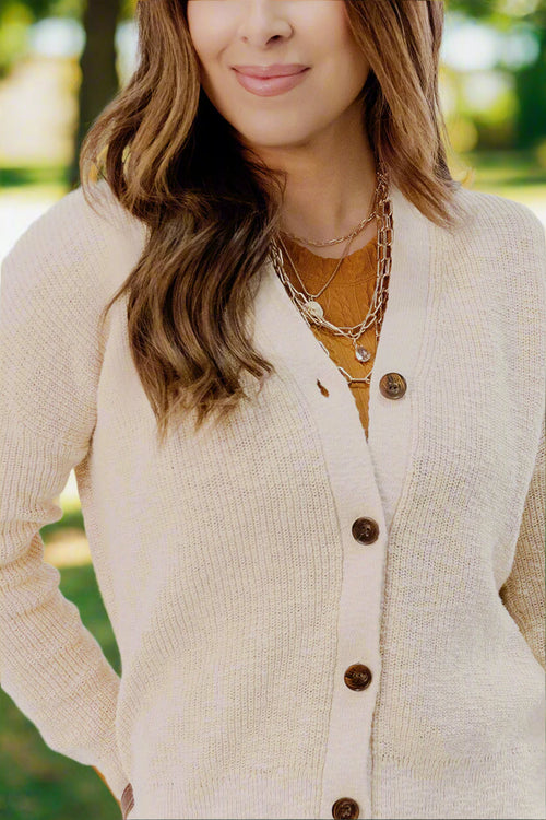 Amelie Cardigan in Blush Oatmeal 1
