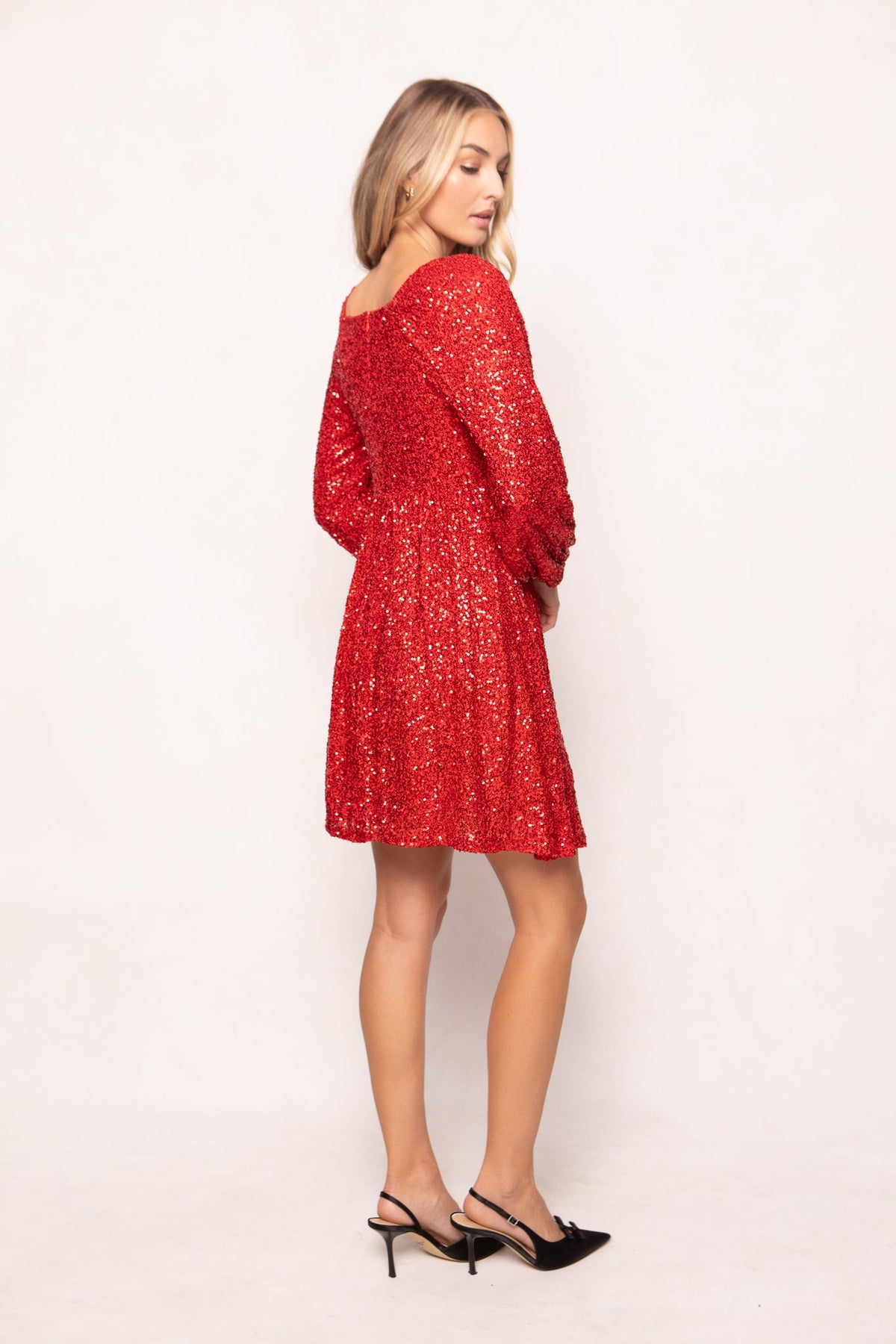 Ivy Velvet Jewel Dress Red Sequin 5