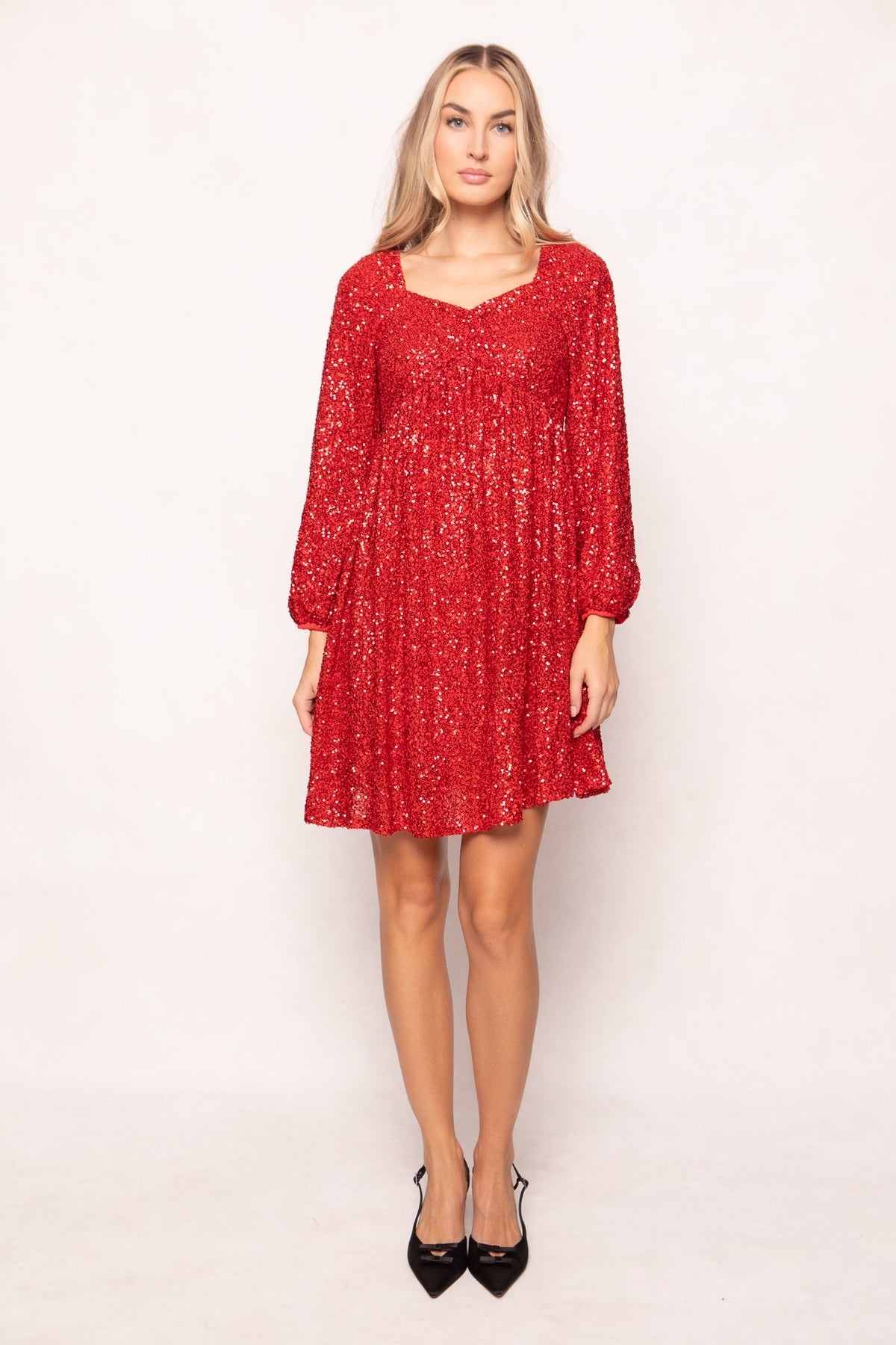 Ivy Velvet Jewel Dress Red Sequin 2