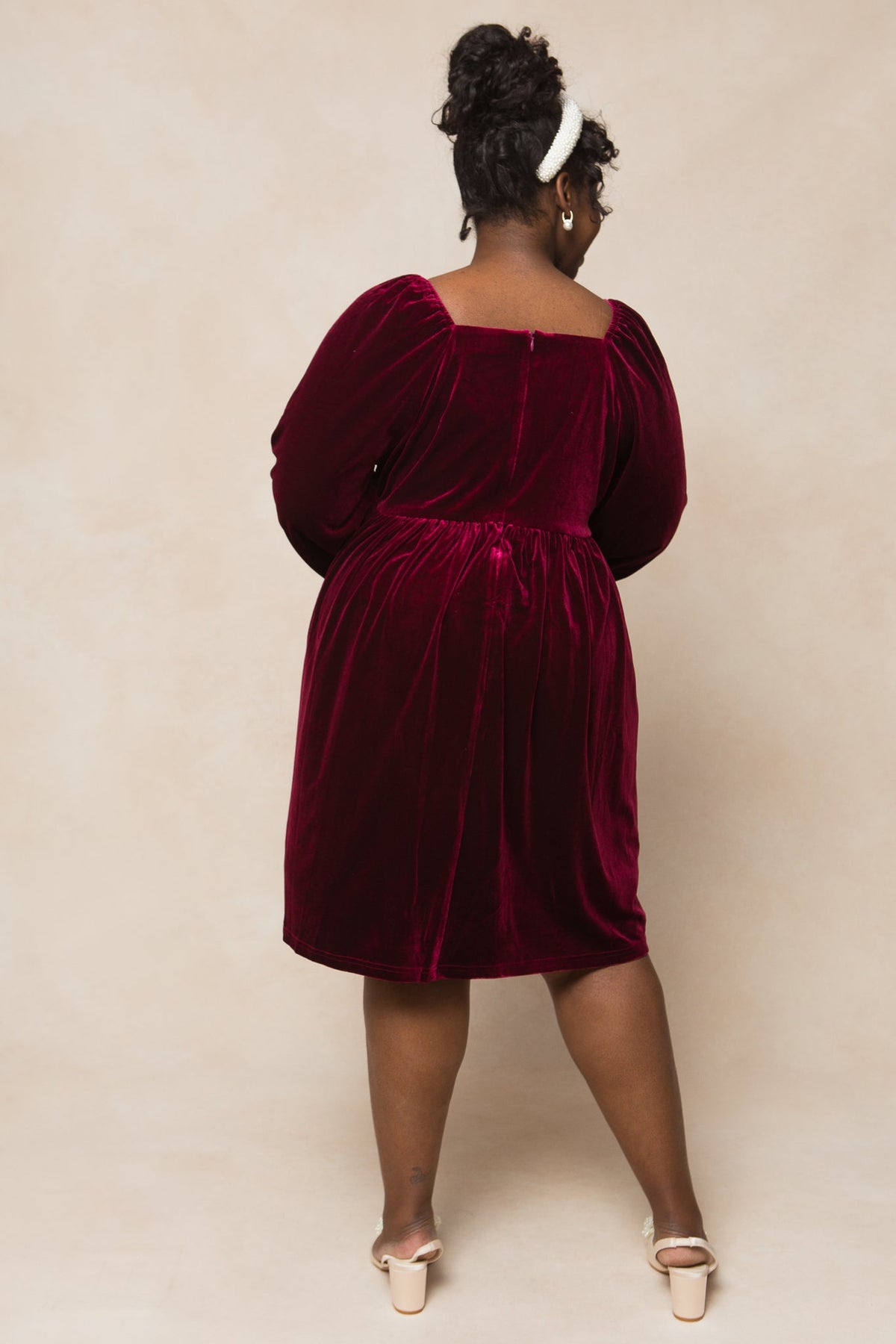 Ivy Velvet Jewel Dress Wine 9