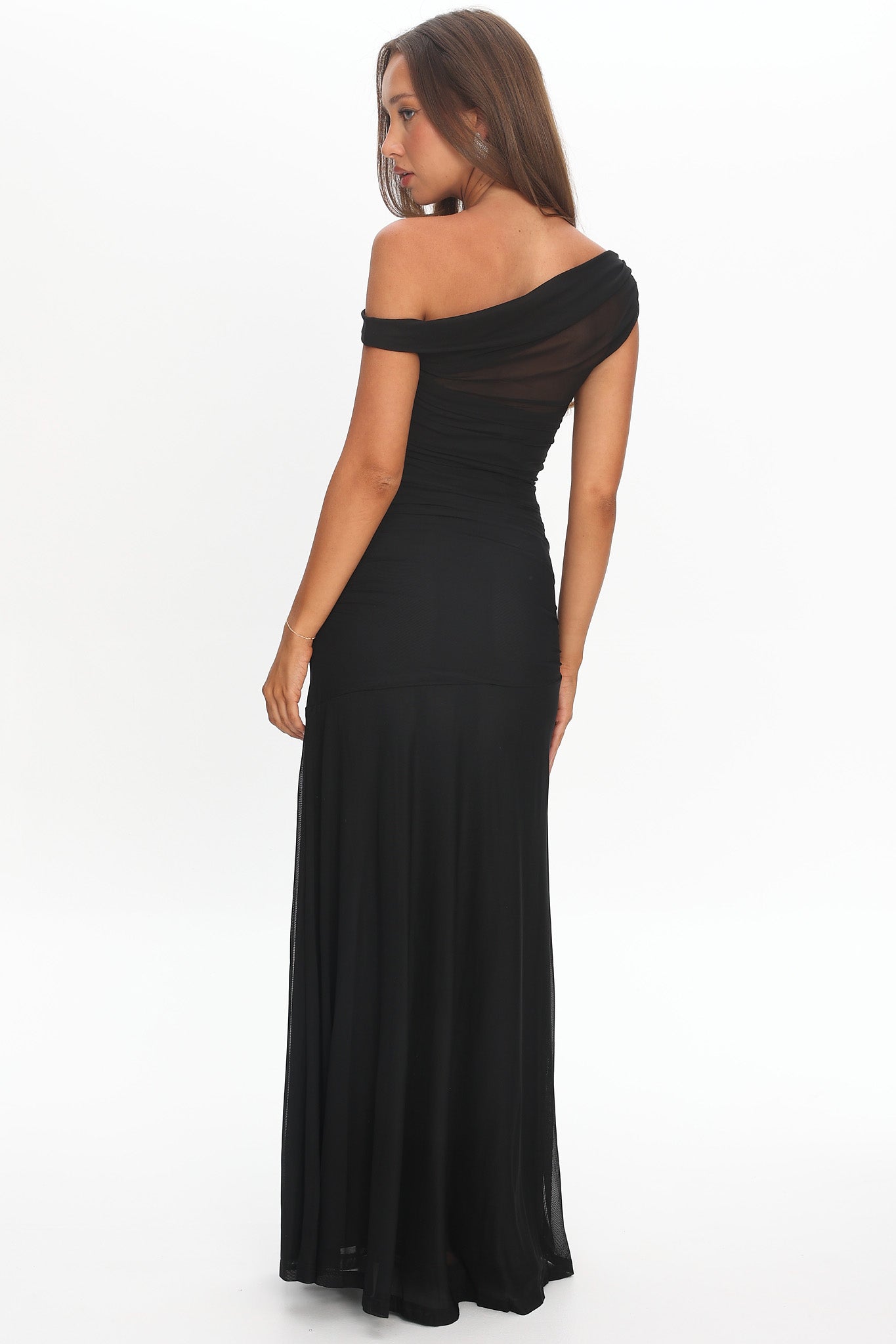 Lylah Asymmetric Mesh Maxi Dress 3