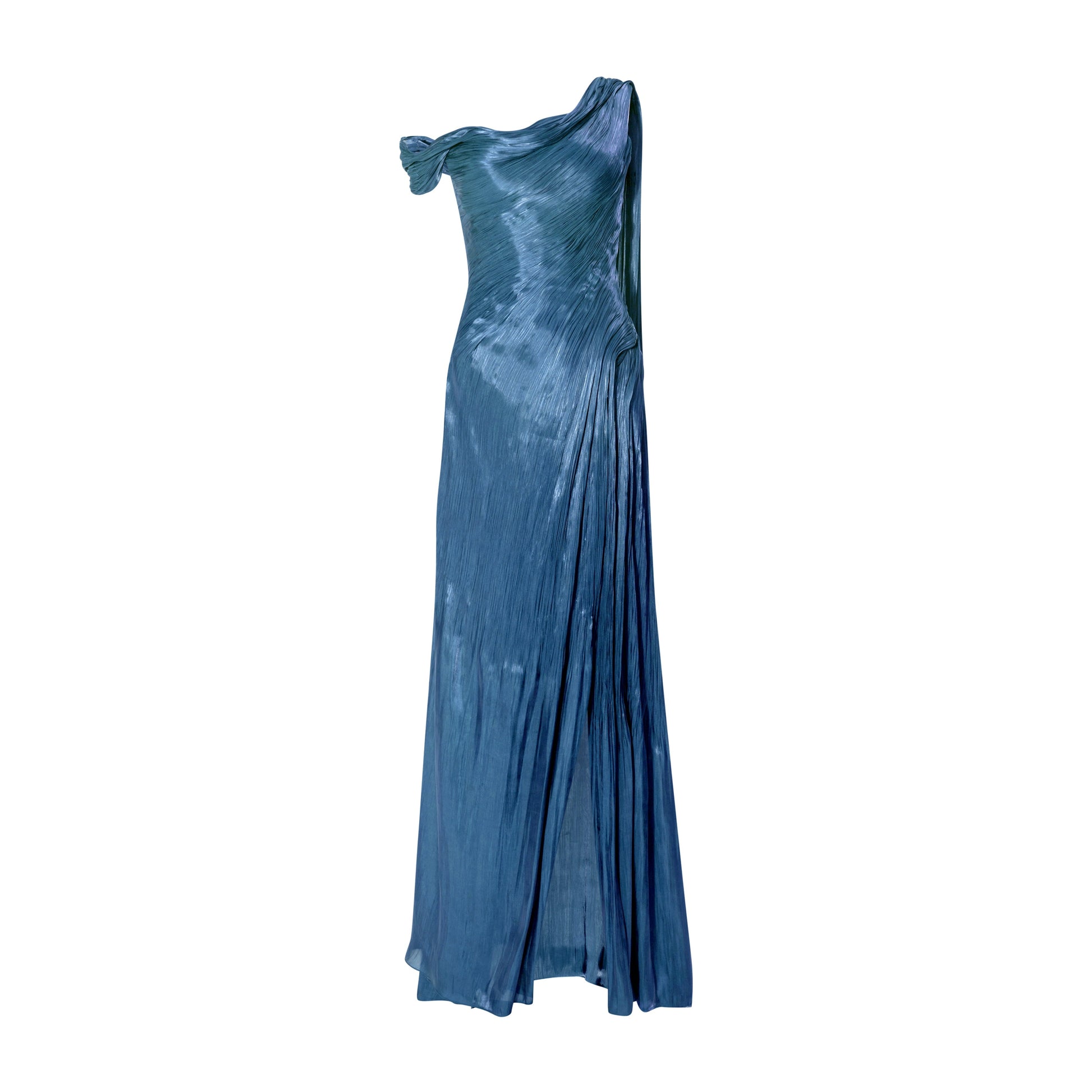Isabelle One-Shoulder Ruched Sheath Dress Purple 3