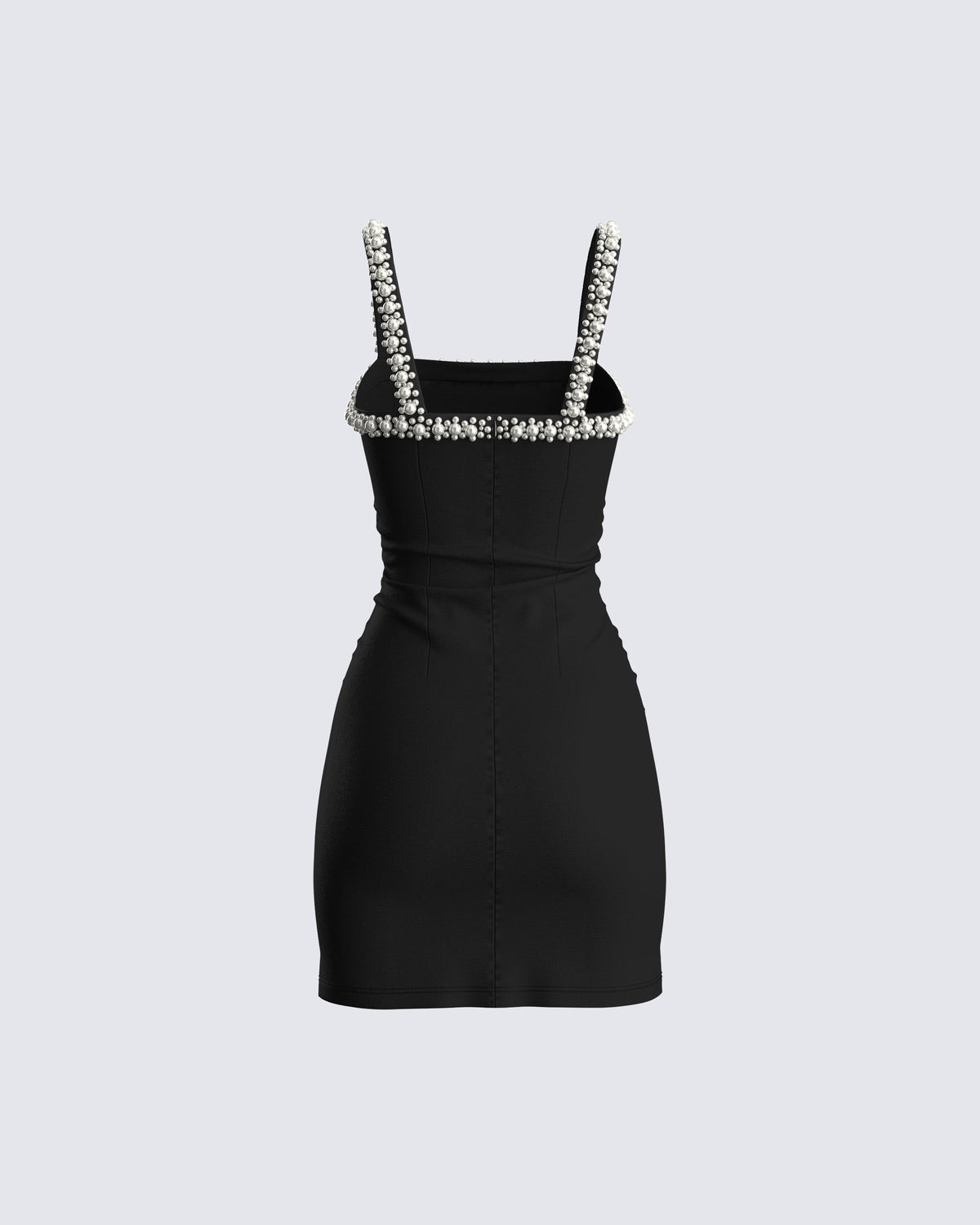 Margot Pearl-Strap Bodycon Mini Dress Black 3