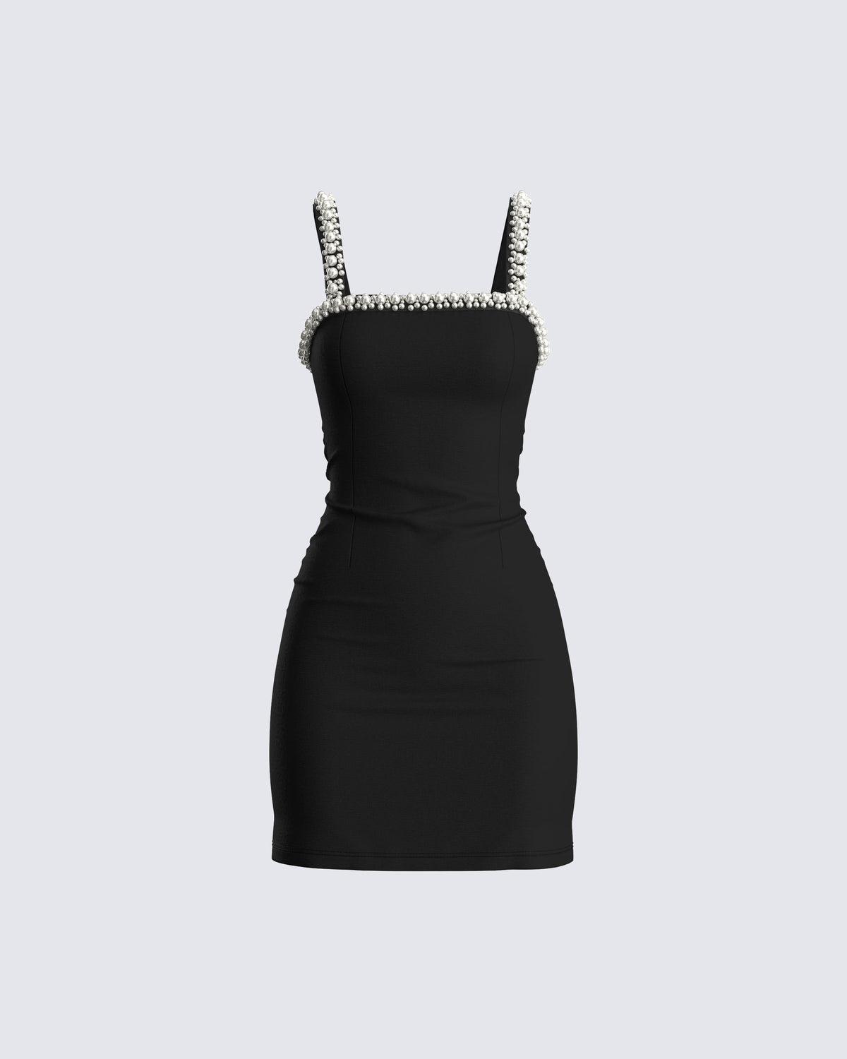 Margot Pearl-Strap Bodycon Mini Dress Black 1