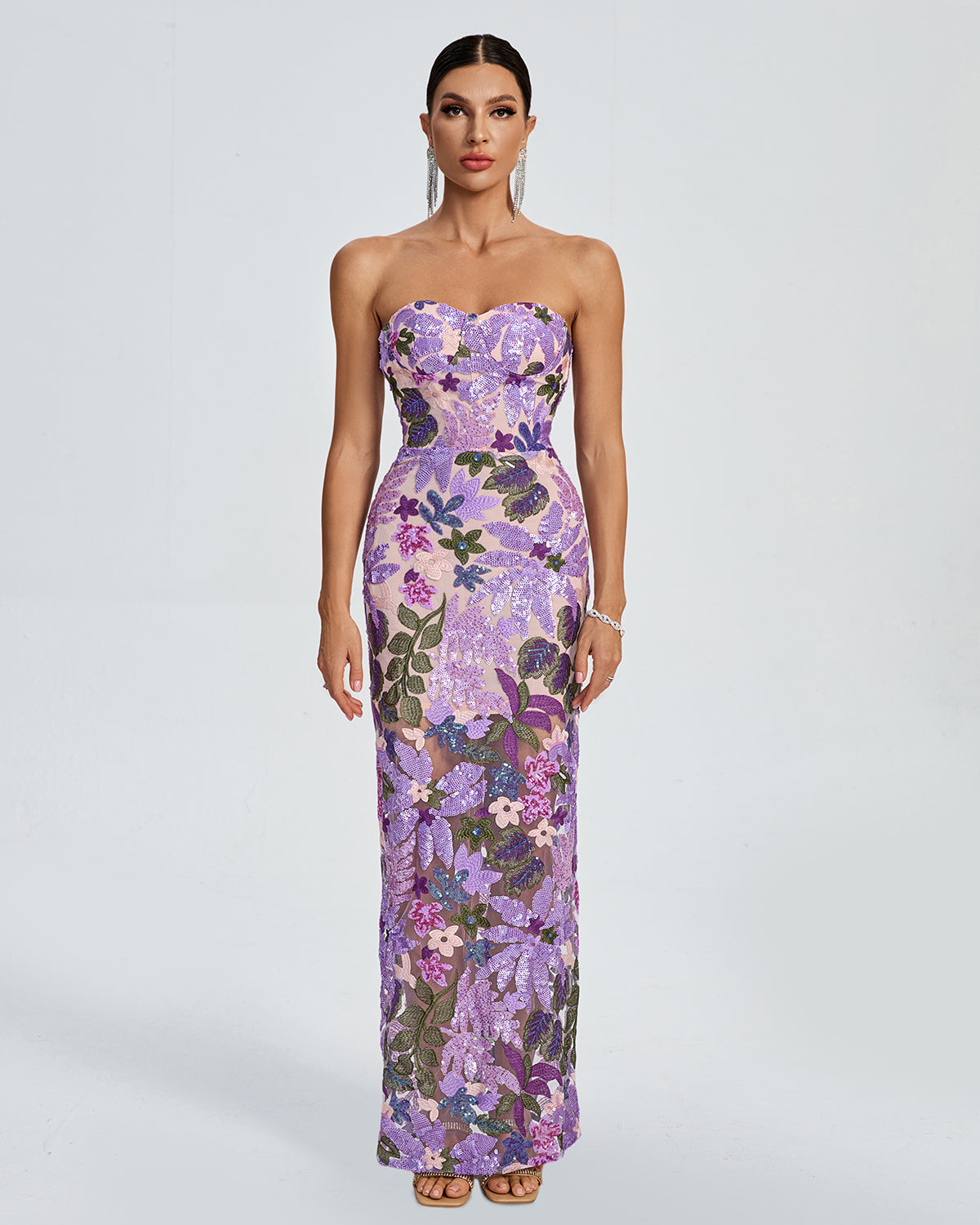 Dahlia Sequin Embellished Mini Dress Floral 1