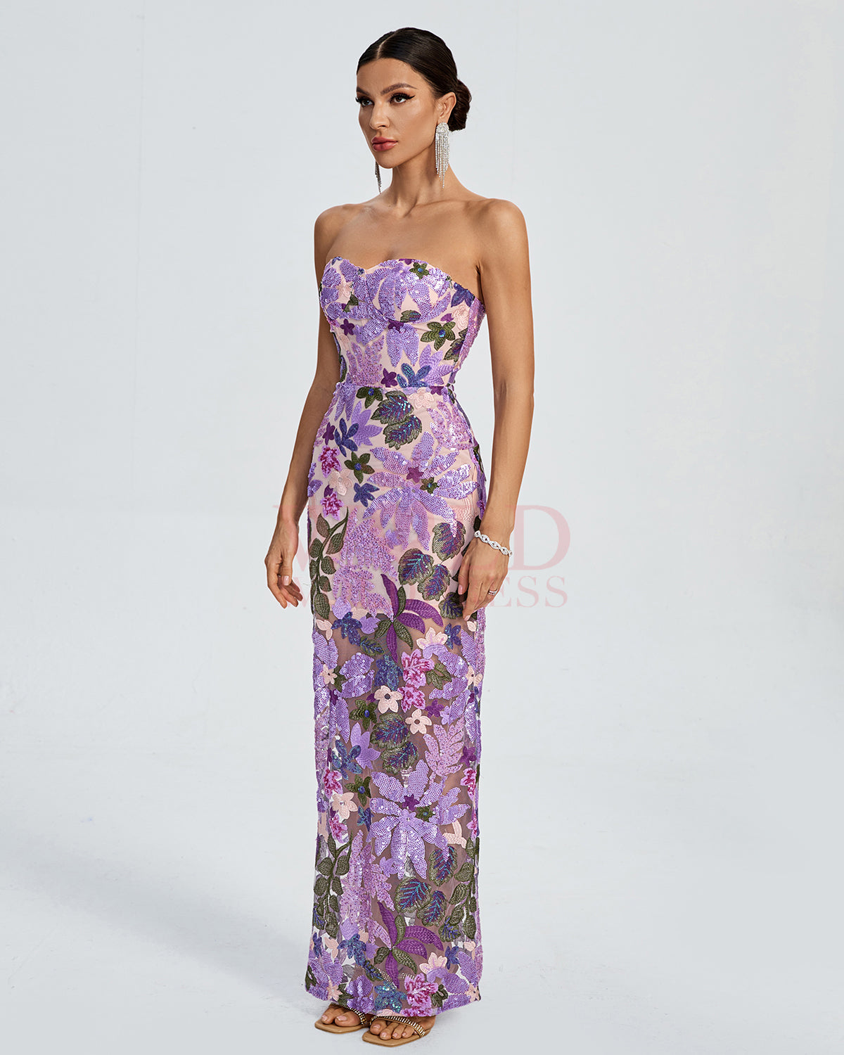 Dahlia Sequin Embellished Mini Dress Floral 2